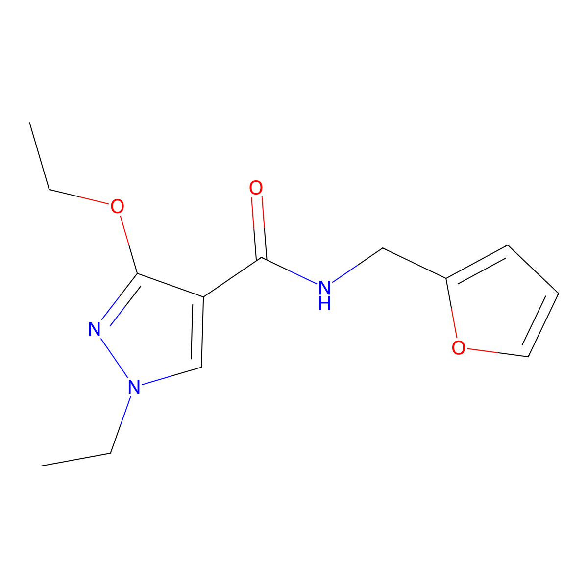 3-ethoxy-1-ethyl-N-(furan-2-ylmethyl)-1H-pyrazole-4-carboxamide molecular structure, CAS 1014070-49-5