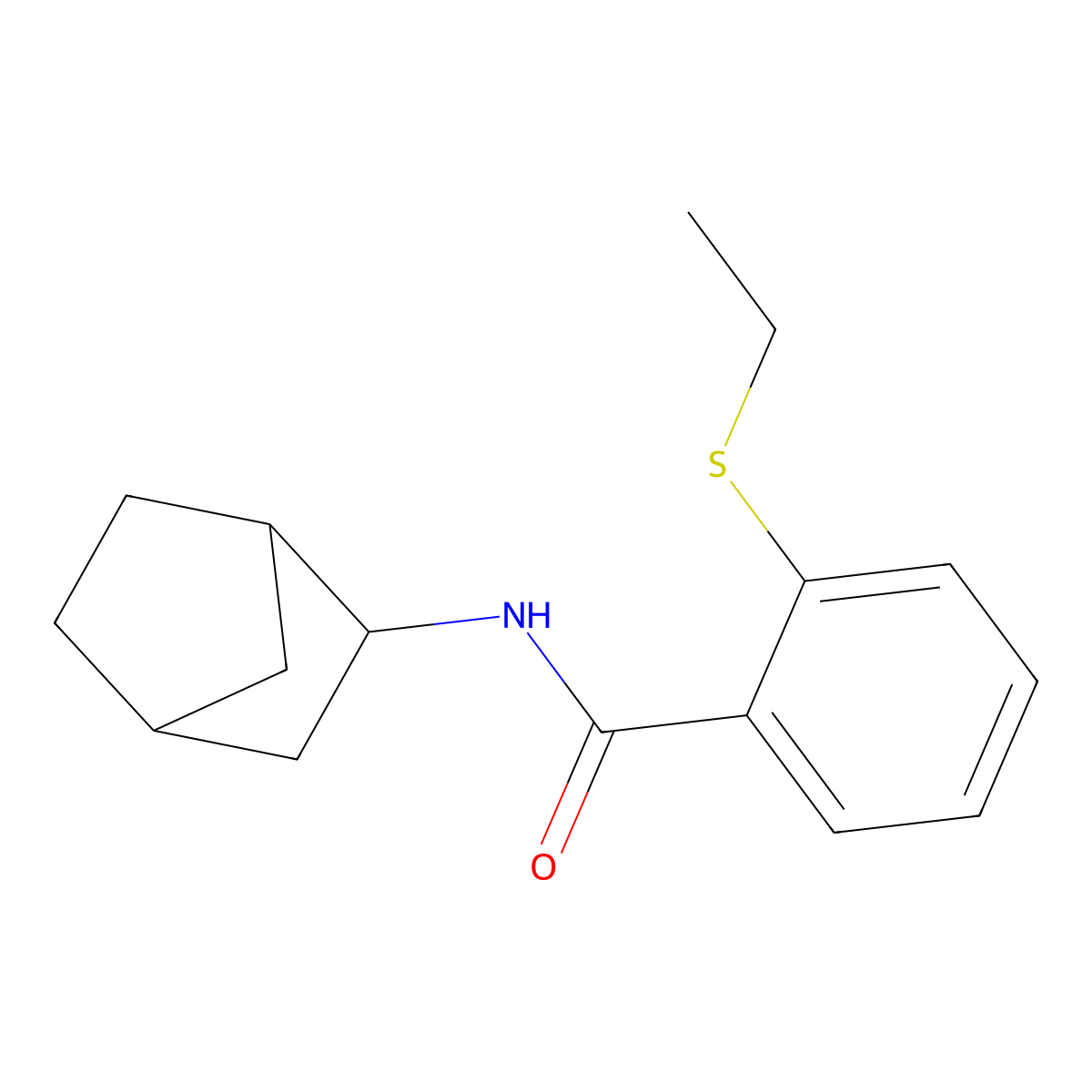 N-(bicyclo[2.2.1]hept-2-yl)-2-(ethylsulfanyl)benzamide molecular structure, CAS 1014071-60-3