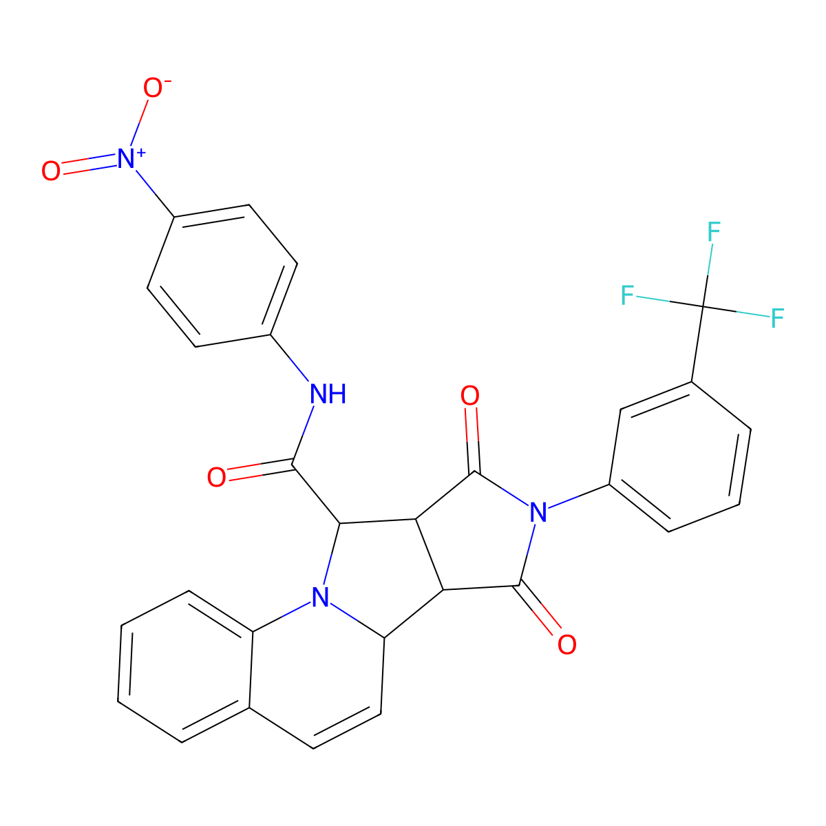 (10S,11R,15S,16R)-N-(4-nitrophenyl)-12,14-dioxo-13-[3-(trifluoromethyl)phenyl]-1,13-diazatetracyclo[8.6.0.02,7.011,15]hexadeca-2,4,6,8-tetraene-16-carboxamide molecular structure, CAS 1014079-76-5