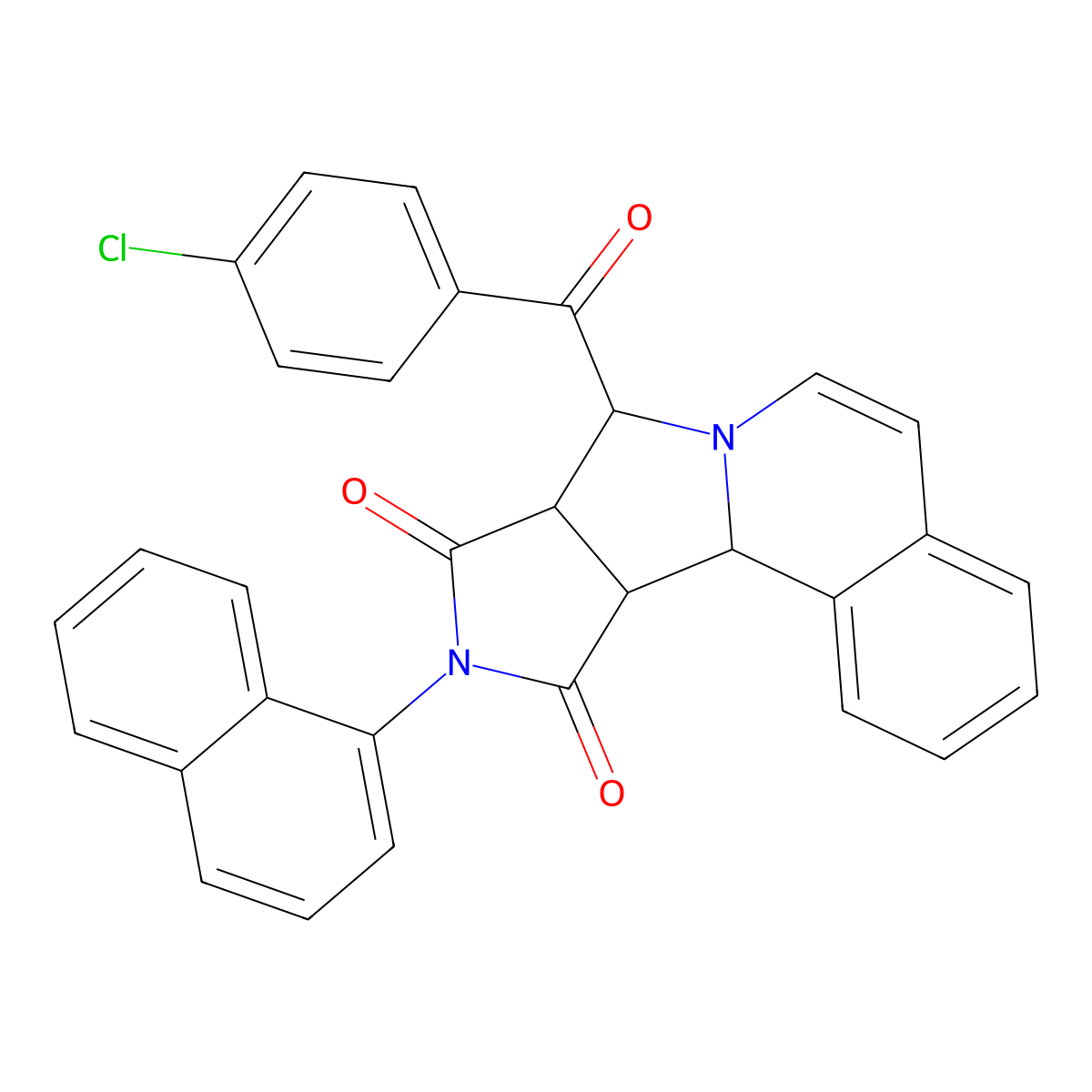(11S,12R,16S)-11-(4-chlorobenzoyl)-14-naphthalen-1-yl-10,14-diazatetracyclo[8.6.0.02,7.012,16]hexadeca-2,4,6,8-tetraene-13,15-dione molecular structure, CAS 1014080-01-3