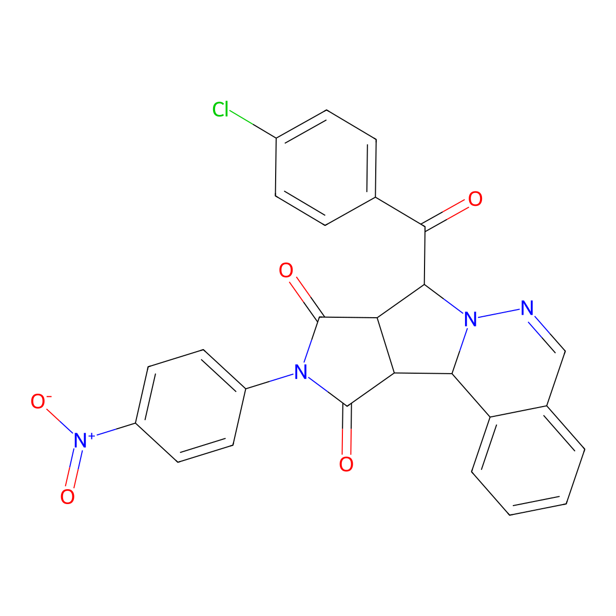 (11S,12R,16S)-11-(4-chlorobenzoyl)-14-(4-nitrophenyl)-9,10,14-triazatetracyclo[8.6.0.02,7.012,16]hexadeca-2,4,6,8-tetraene-13,15-dione molecular structure, CAS 1014080-07-9
