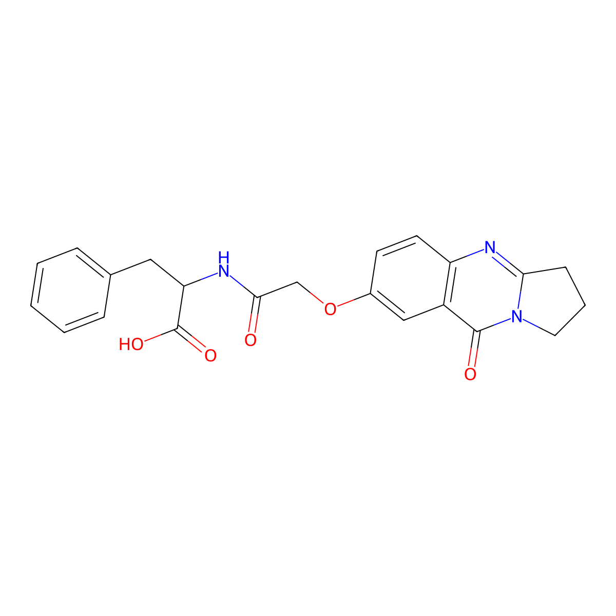 N-{[(9-oxo-1,2,3,9-tetrahydropyrrolo[2,1-b]quinazolin-7-yl)oxy]acetyl}-L-phenylalanine molecular structure, CAS 1014081-94-7