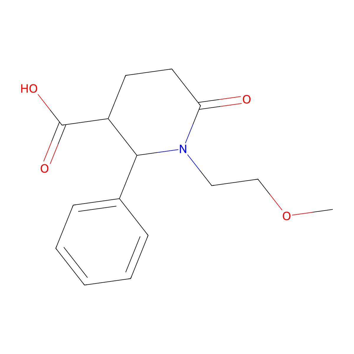 (2R,3R)-1-(2-methoxyethyl)-6-oxo-2-phenylpiperidine-3-carboxylic acid molecular structure, CAS 1014082-63-3