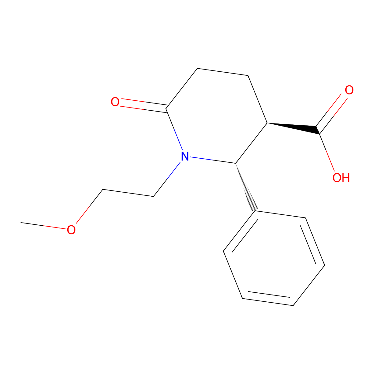 (2R,3R)-1-(2-methoxyethyl)-6-oxo-2-phenylpiperidine-3-carboxylic acid molecular structure, CAS 1014082-63-3