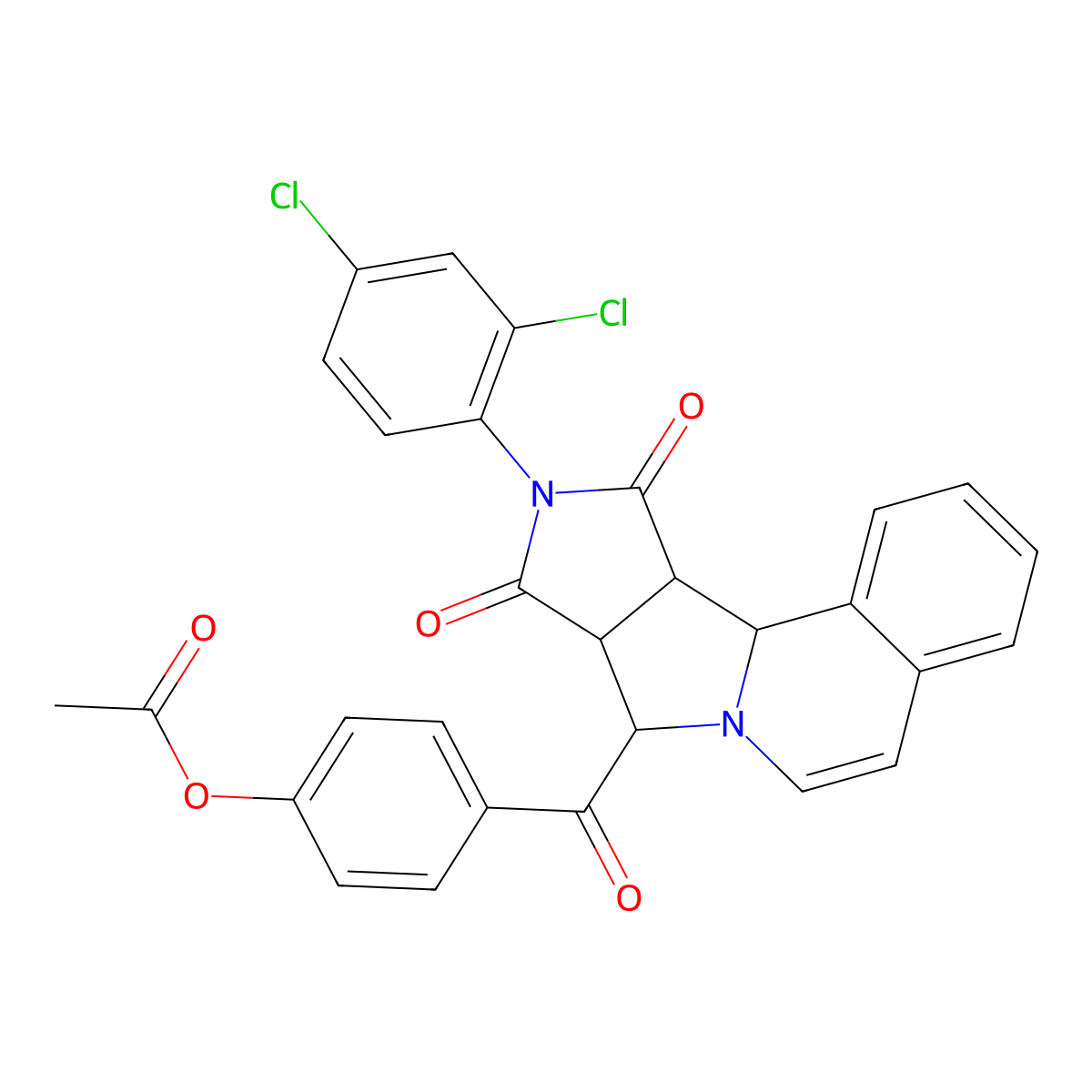 [4-[(1S,11R,12R,16S)-14-(2,4-dichlorophenyl)-13,15-dioxo-10,14-diazatetracyclo[8.6.0.02,7.012,16]hexadeca-2,4,6,8-tetraene-11-carbonyl]phenyl] acetate molecular structure, CAS 1014082-73-5