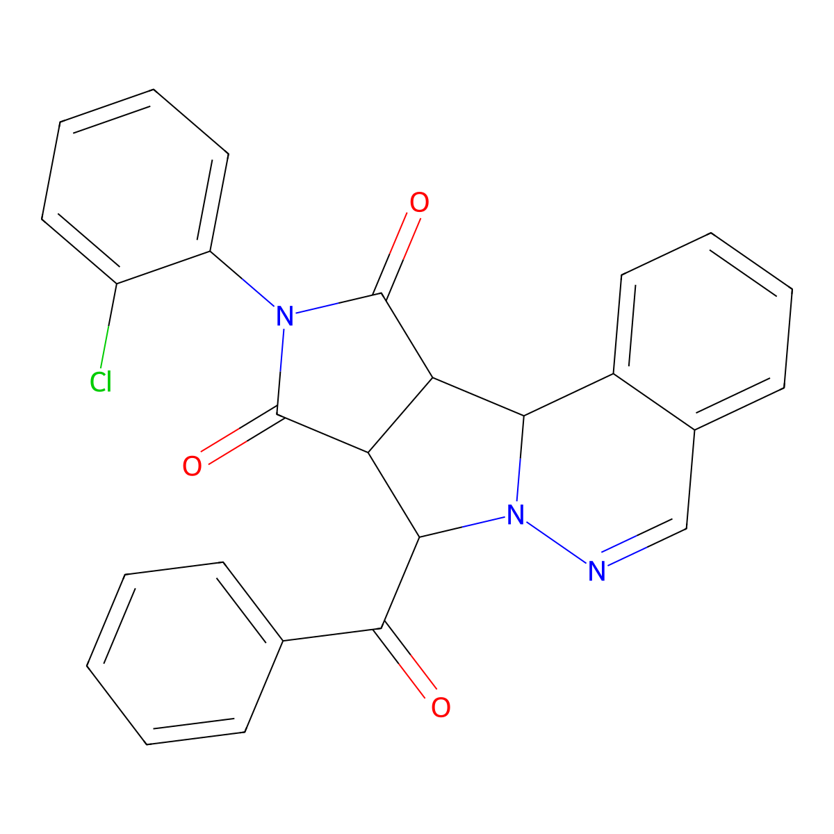 (11S,12R,16S)-11-benzoyl-14-(2-chlorophenyl)-9,10,14-triazatetracyclo[8.6.0.02,7.012,16]hexadeca-2,4,6,8-tetraene-13,15-dione molecular structure, CAS 1014083-28-3