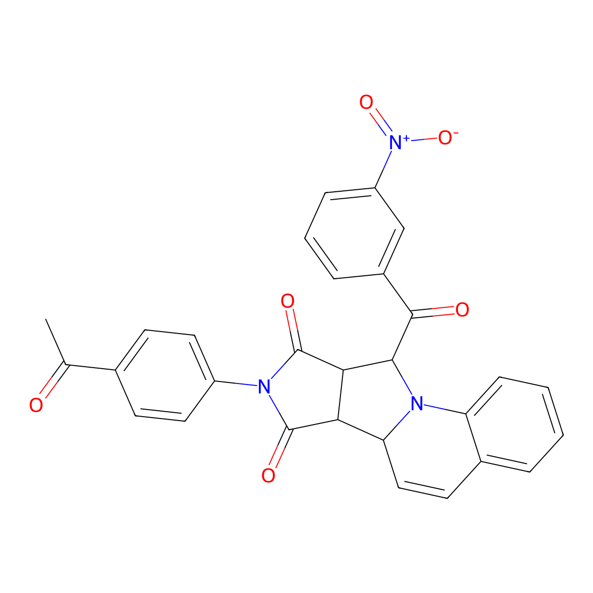 (10R,11S,15R,16S)-13-(4-acetylphenyl)-16-(3-nitrobenzoyl)-1,13-diazatetracyclo[8.6.0.02,7.011,15]hexadeca-2,4,6,8-tetraene-12,14-dione molecular structure, CAS 1014083-34-1