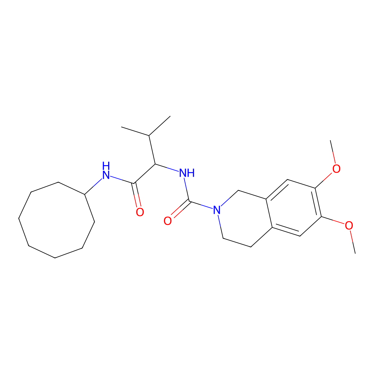N-[(2S)-1-(cyclooctylamino)-3-methyl-1-oxobutan-2-yl]-6,7-dimethoxy-3,4-dihydro-1H-isoquinoline-2-carboxamide molecular structure, CAS 1014083-98-7