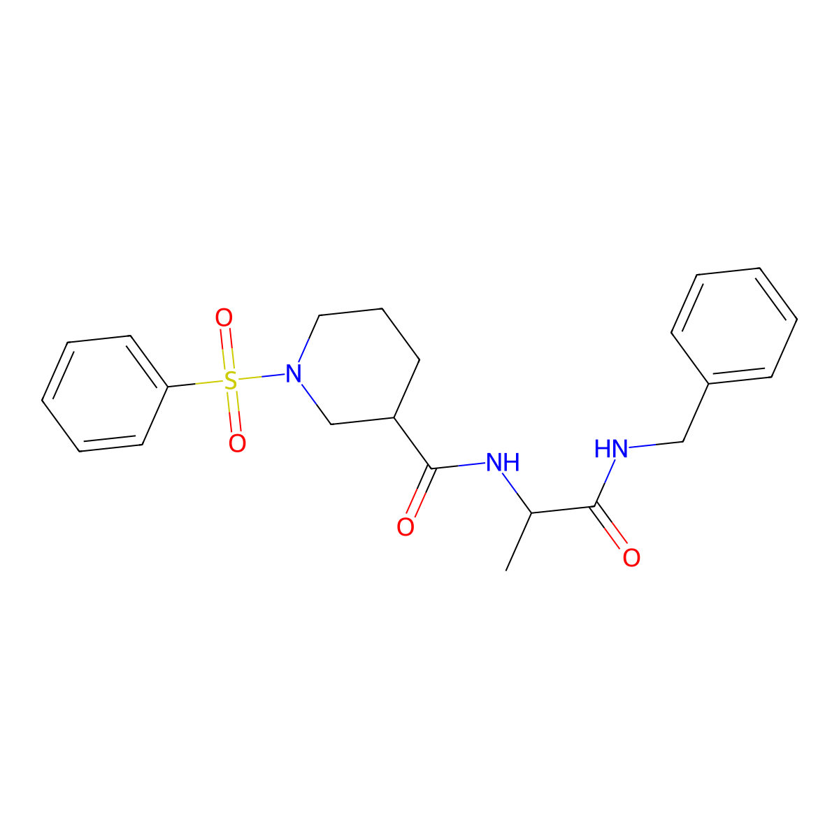 N-[2-(benzylamino)-1-methyl-2-oxoethyl]-1-(phenylsulfonyl)-3-piperidinecarboxamide molecular structure, CAS 1014084-24-2
