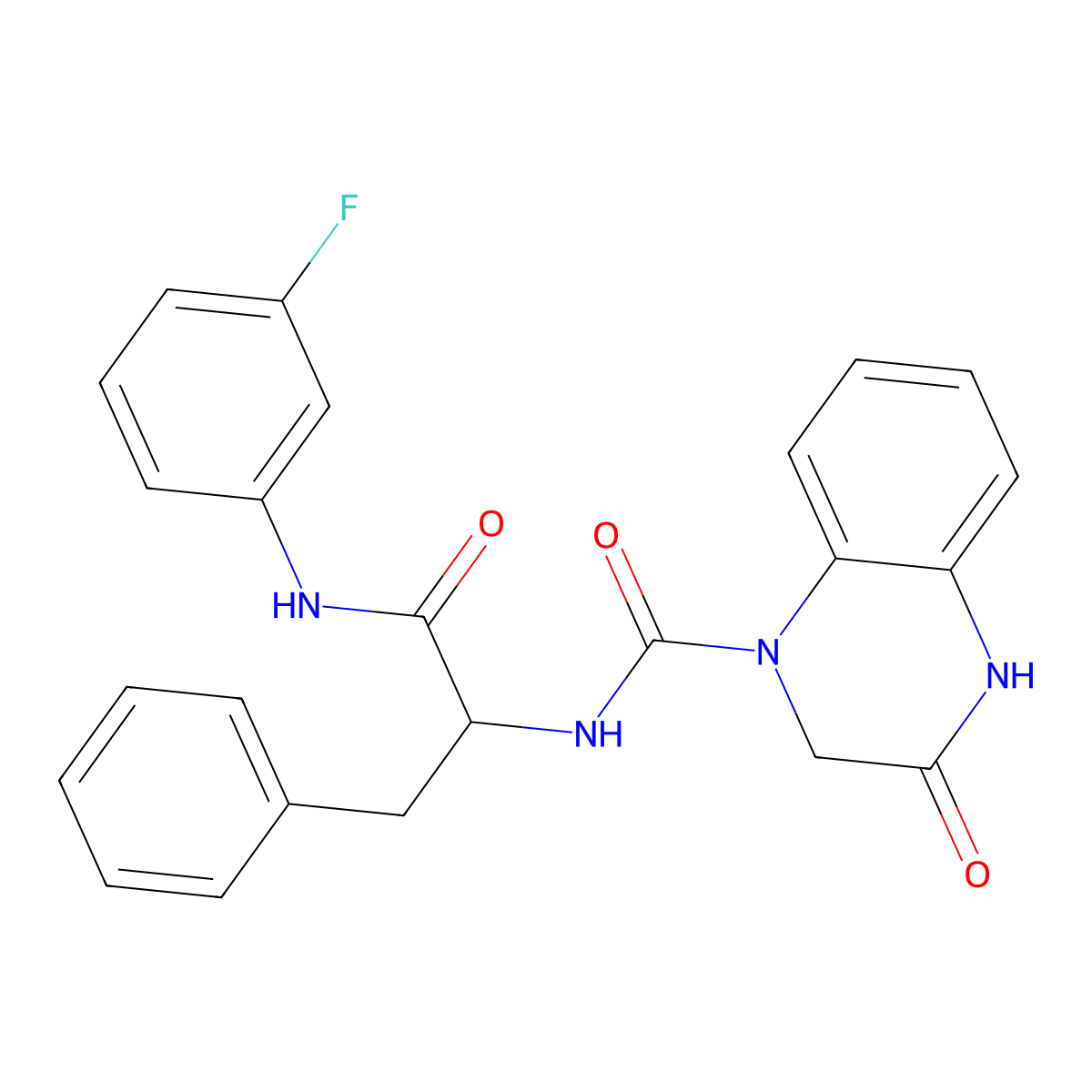 N-{(2S)-1-[(3-fluorophenyl)amino]-1-oxo-3-phenylpropan-2-yl}-3-hydroxyquinoxaline-1(2H)-carboxamide molecular structure, CAS 1014086-27-1