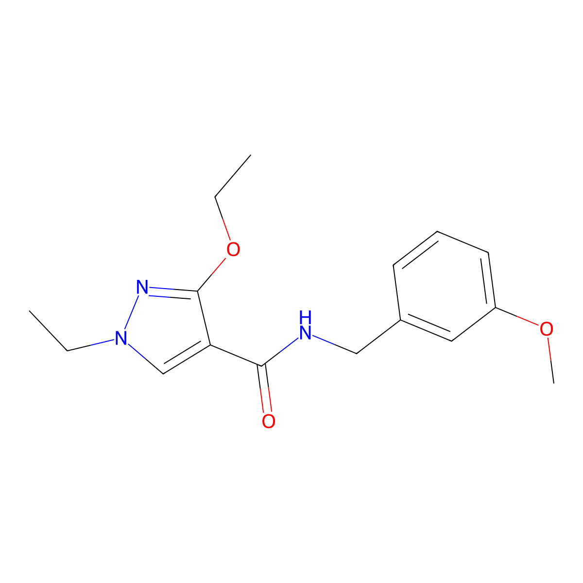 3-ethoxy-1-ethyl-N-(3-methoxybenzyl)-1H-pyrazole-4-carboxamide molecular structure, CAS 1014087-83-2