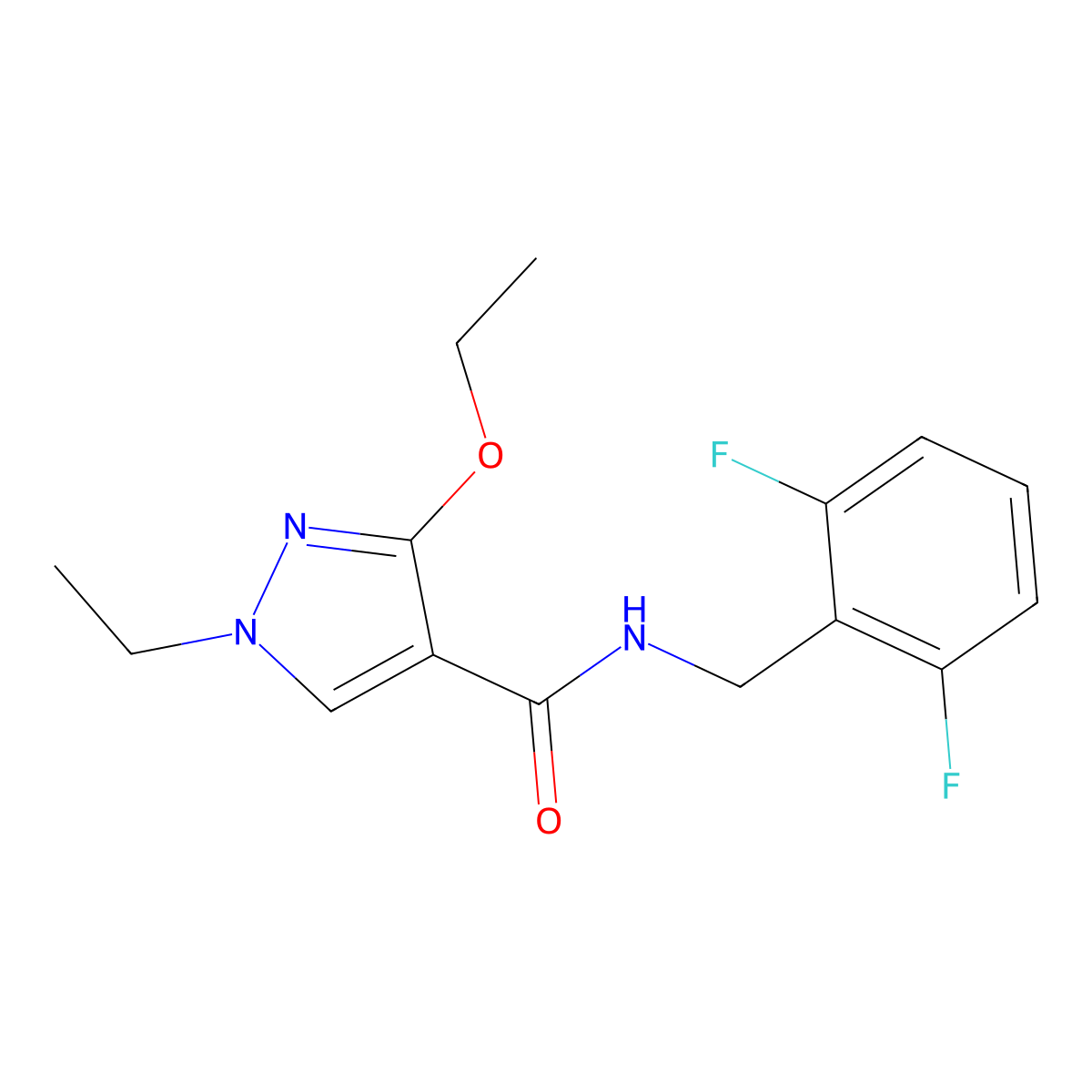 N-(2,6-difluorobenzyl)-3-ethoxy-1-ethyl-1H-pyrazole-4-carboxamide molecular structure, CAS 1014088-01-7
