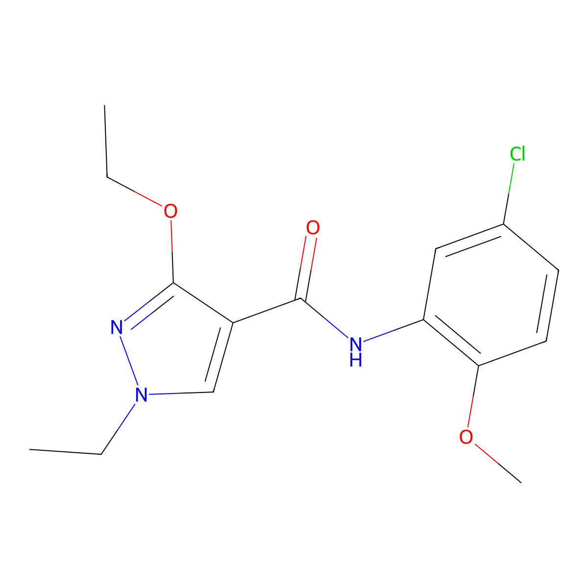 N-(5-chloro-2-methoxyphenyl)-3-ethoxy-1-ethyl-1H-pyrazole-4-carboxamide molecular structure, CAS 1014088-09-5