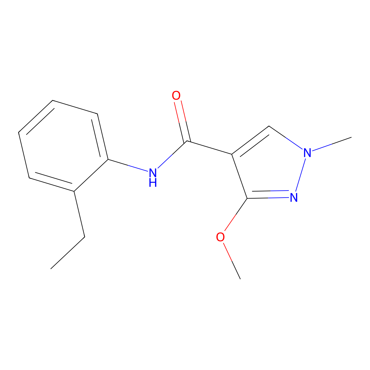 N-(2-ethylphenyl)-3-methoxy-1-methyl-1H-pyrazole-4-carboxamide molecular structure, CAS 1014088-18-6