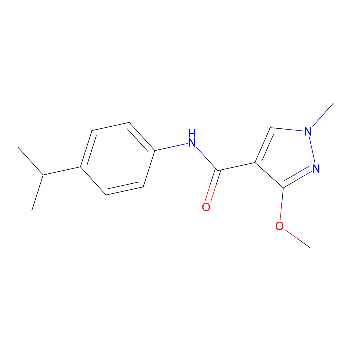 N-(4-isopropylphenyl)-3-methoxy-1-methyl-1H-pyrazole-4-carboxamide molecular structure, CAS 1014088-43-7