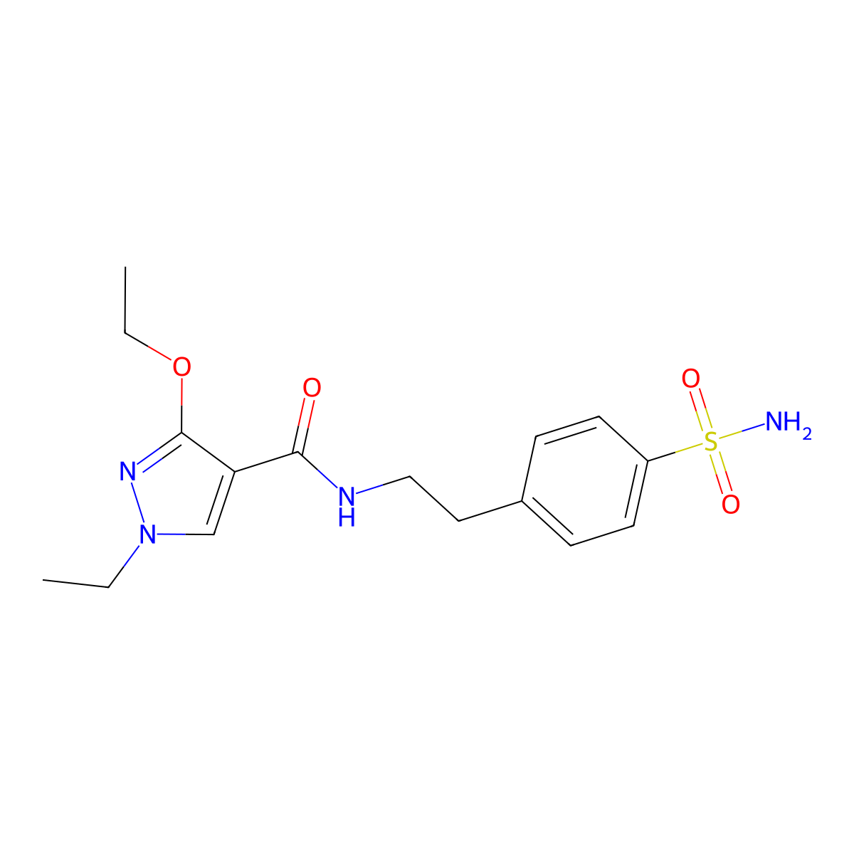 3-ethoxy-1-ethyl-N-(4-sulfamoylphenethyl)-1H-pyrazole-4-carboxamide molecular structure, CAS 1014088-60-8