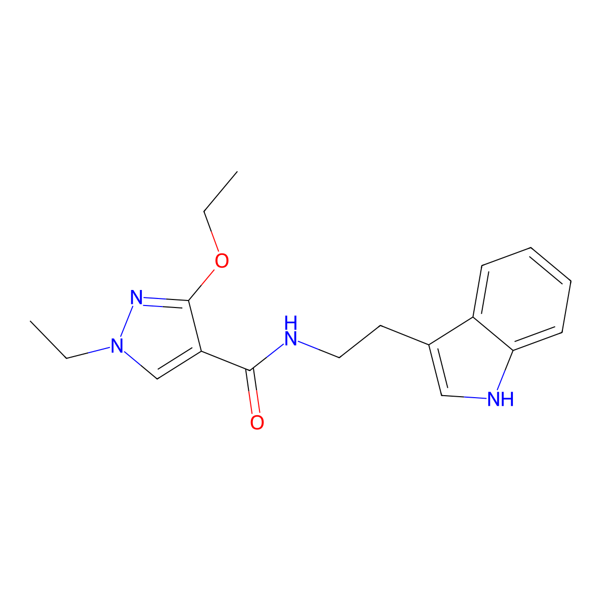 N-(2-(1H-indol-3-yl)ethyl)-3-ethoxy-1-ethyl-1H-pyrazole-4-carboxamide molecular structure, CAS 1014088-85-7