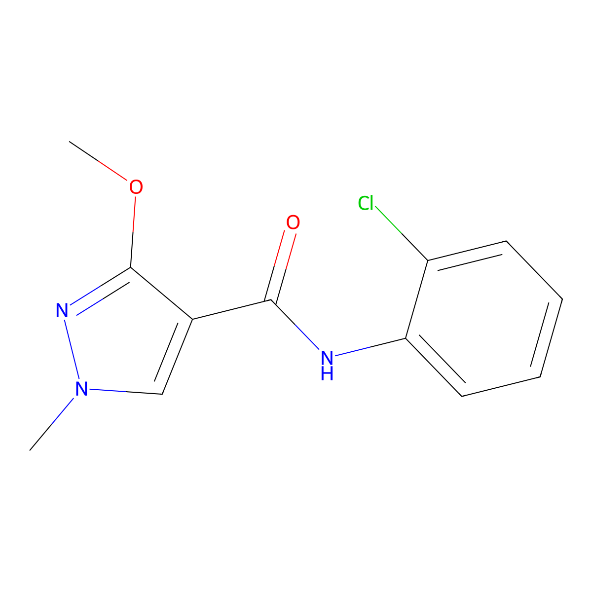 N-(2-chlorophenyl)-3-methoxy-1-methyl-1H-pyrazole-4-carboxamide molecular structure, CAS 1014089-27-0