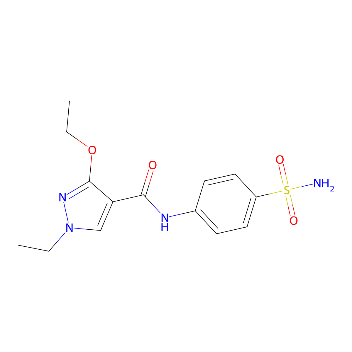 3-ethoxy-1-ethyl-N-(4-sulfamoylphenyl)-1H-pyrazole-4-carboxamide molecular structure, CAS 1014089-38-3