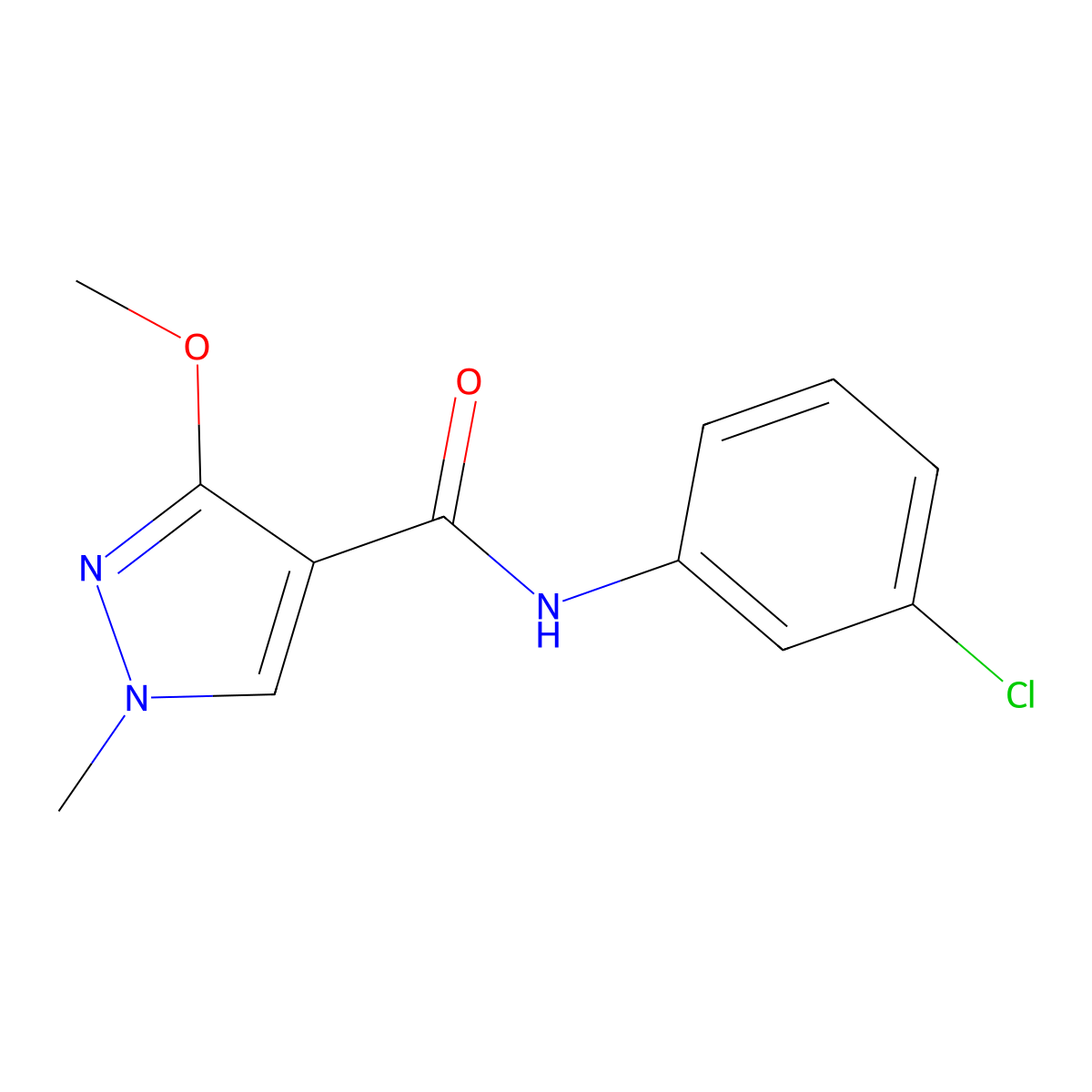 N-(3-chlorophenyl)-3-methoxy-1-methyl-1H-pyrazole-4-carboxamide molecular structure, CAS 1014089-41-8