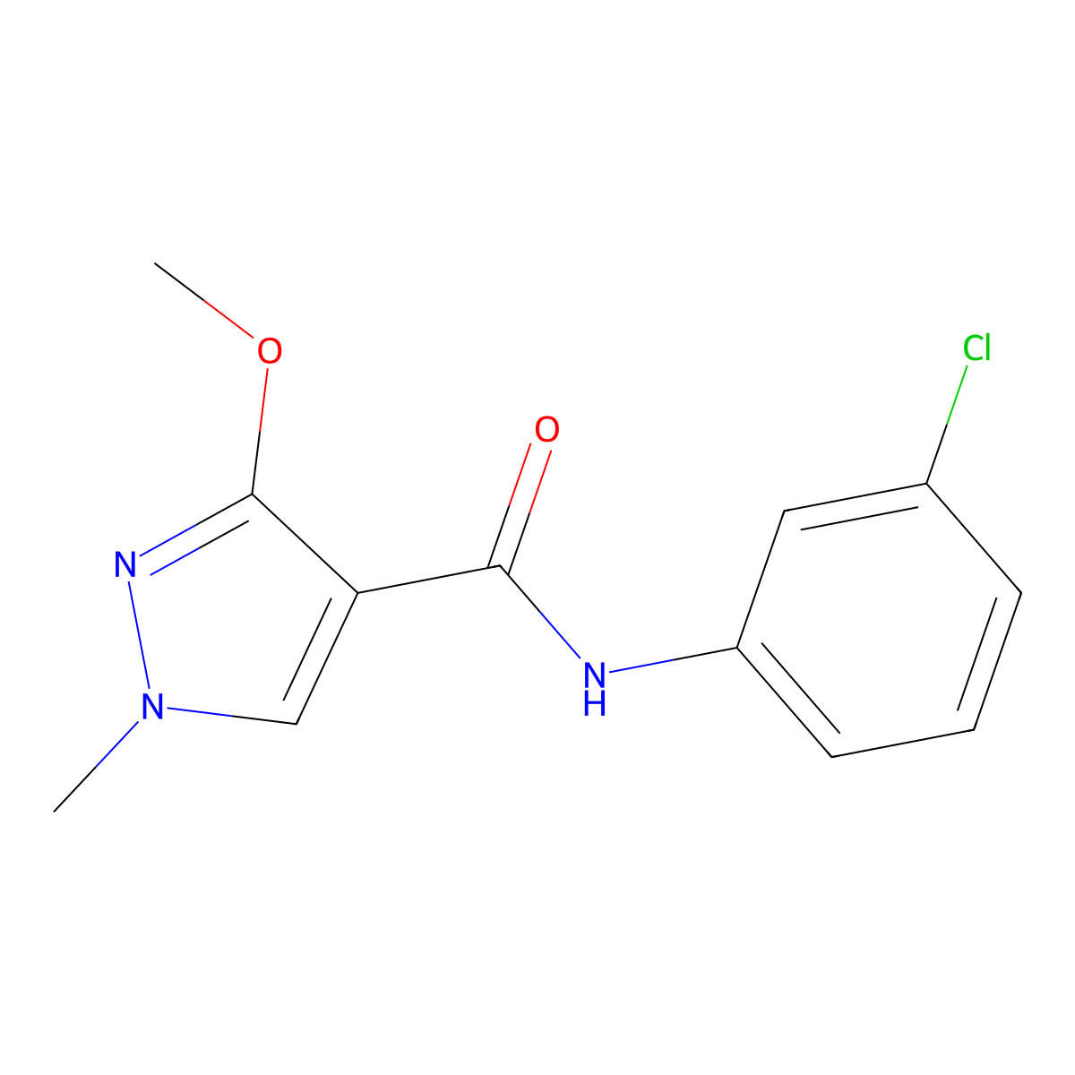 N-(3-chlorophenyl)-3-methoxy-1-methyl-1H-pyrazole-4-carboxamide molecular structure, CAS 1014089-41-8
