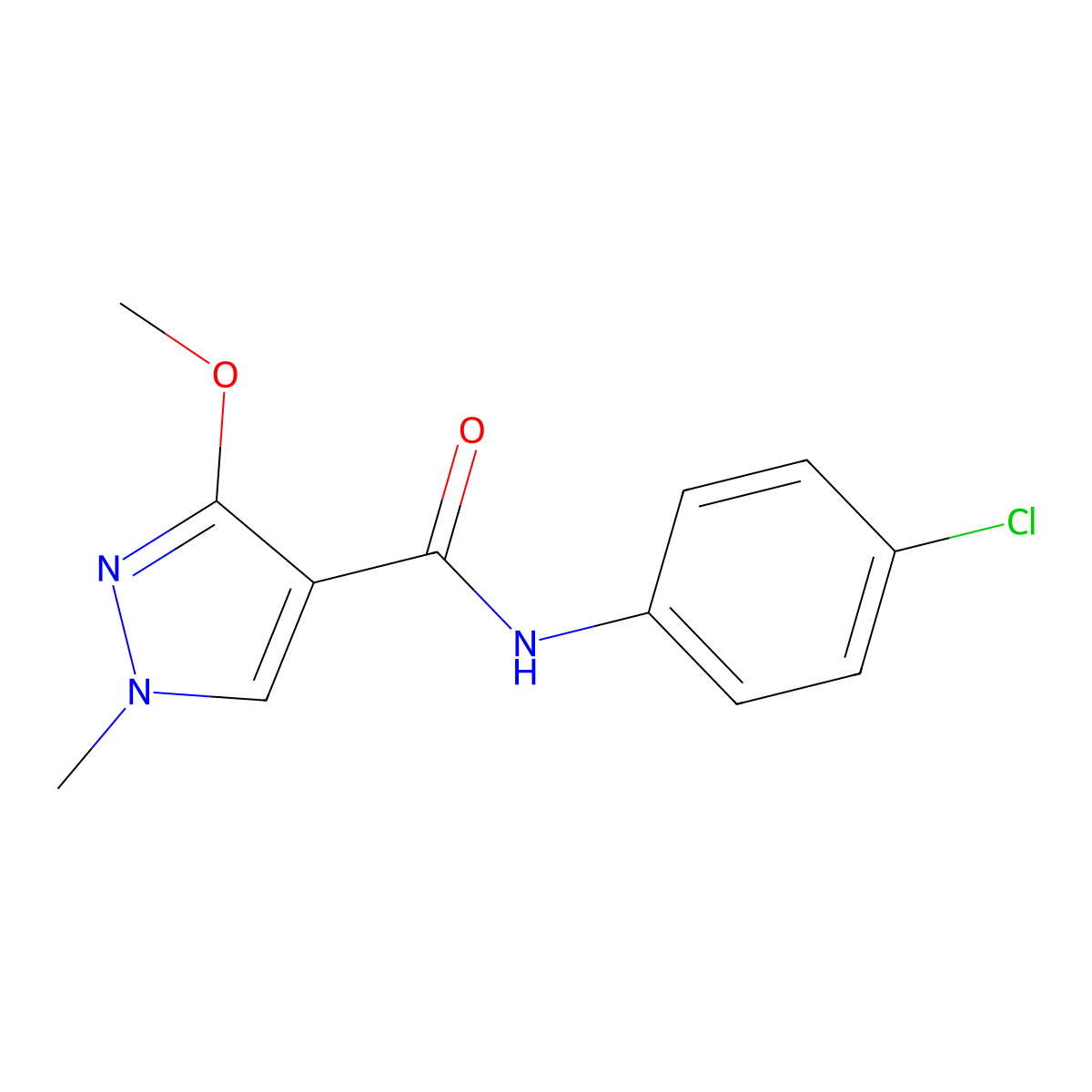 N-(4-chlorophenyl)-3-methoxy-1-methyl-1H-pyrazole-4-carboxamide molecular structure, CAS 1014089-48-5