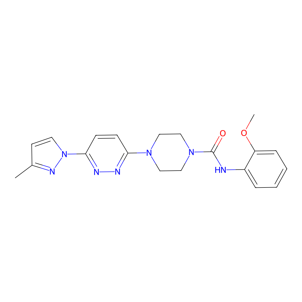 N-(2-methoxyphenyl)-4-[6-(3-methyl-1H-pyrazol-1-yl)pyridazin-3-yl]piperazine-1-carboxamide molecular structure, CAS 1014089-64-5