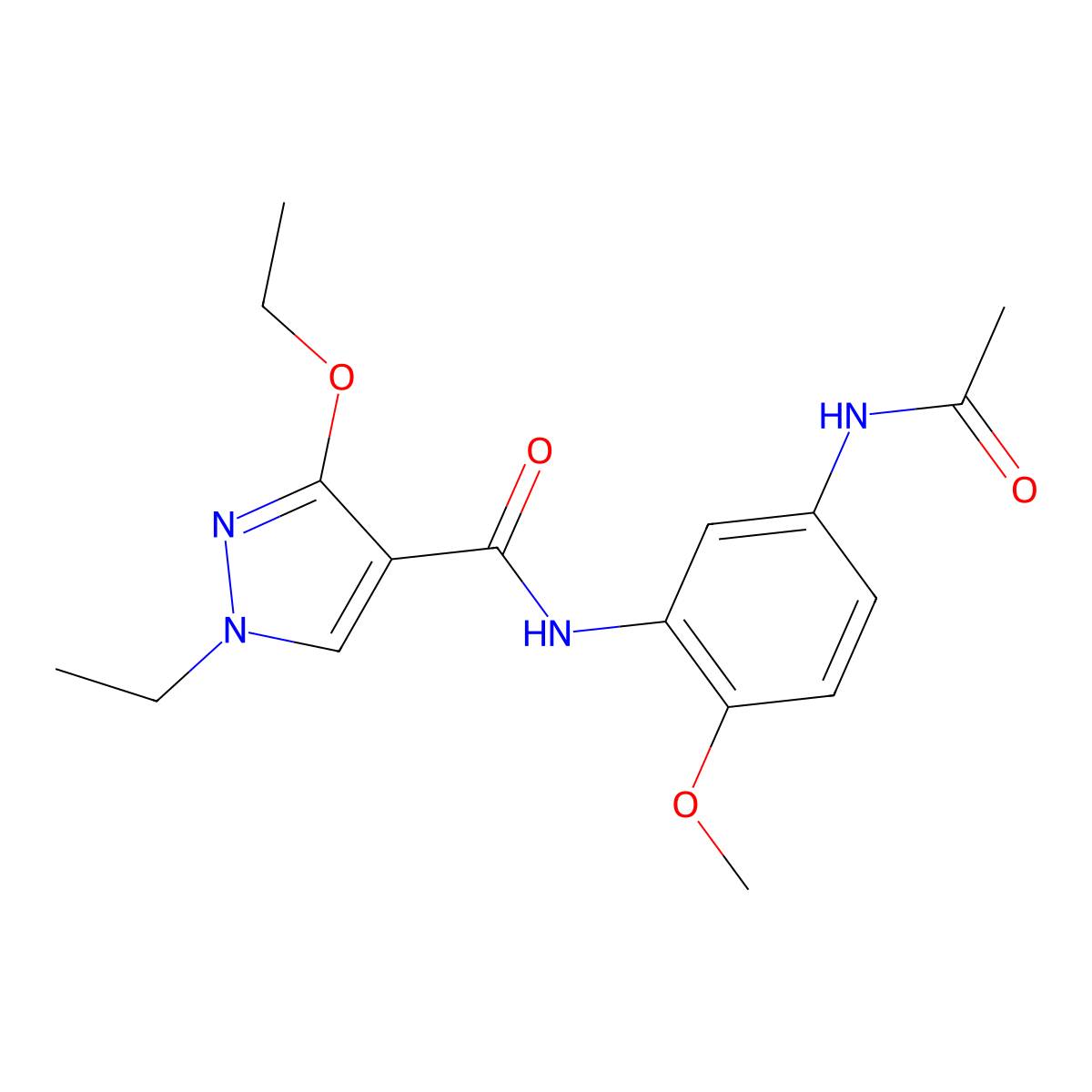 N-(5-acetamido-2-methoxyphenyl)-3-ethoxy-1-ethyl-1H-pyrazole-4-carboxamide molecular structure, CAS 1014089-66-7