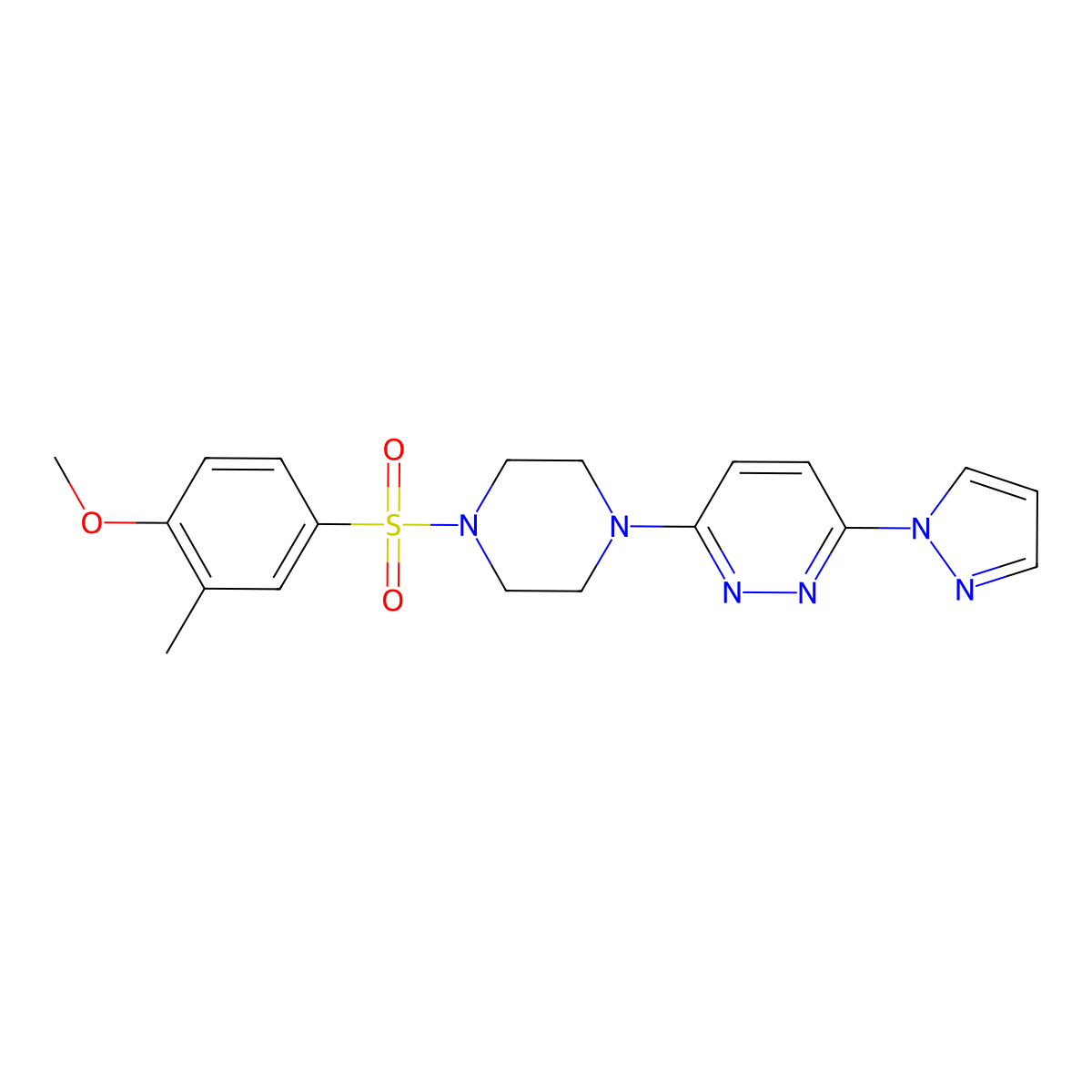 3-(4-((4-methoxy-3-methylphenyl)sulfonyl)piperazin-1-yl)-6-(1H-pyrazol-1-yl)pyridazine molecular structure, CAS 1014091-79-2