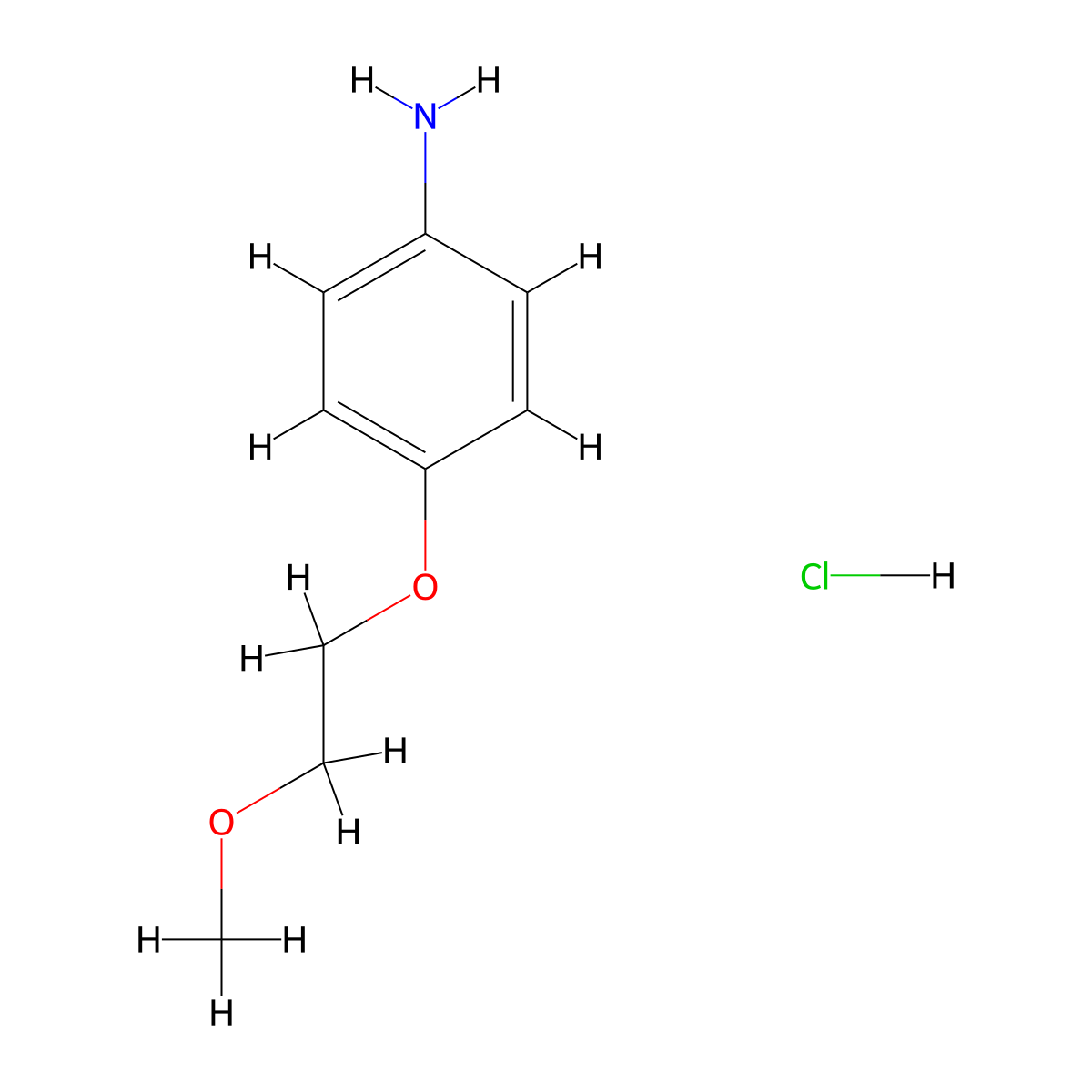 4-(2-Methoxyethoxy)aniline hydrochloride molecular structure, CAS 10141-52-3