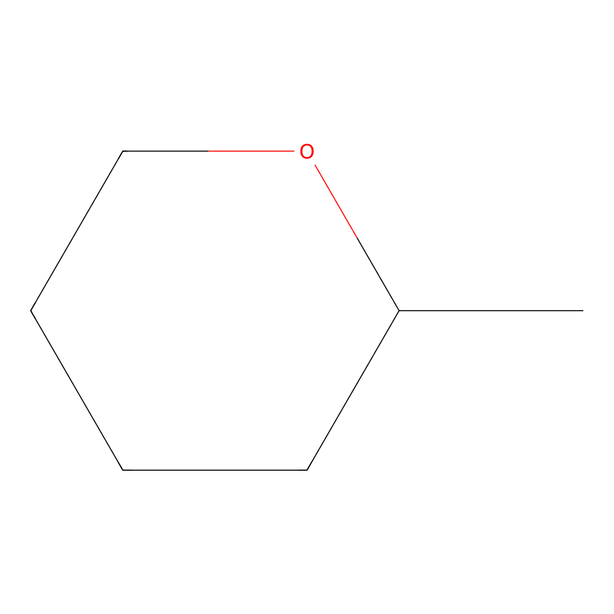 2-Methyloxane molecular structure, CAS 10141-72-7