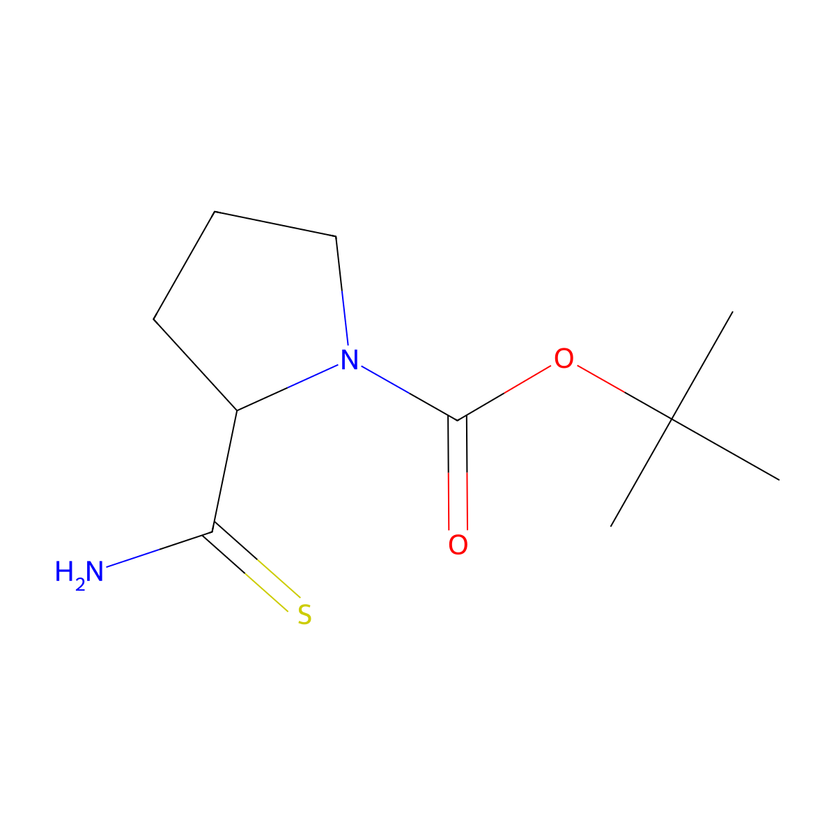 tert-Butyl (2S)-2-carbamothioylpyrrolidine-1-carboxylate molecular structure, CAS 101410-18-8