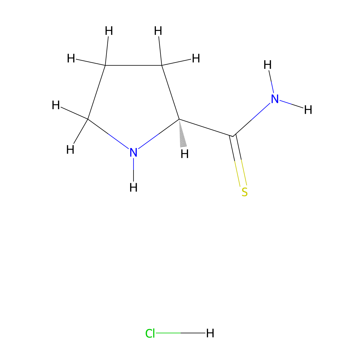 (S)-pyrrolidine-2-carbothioamide hydrochloride molecular structure, CAS 101410-19-9