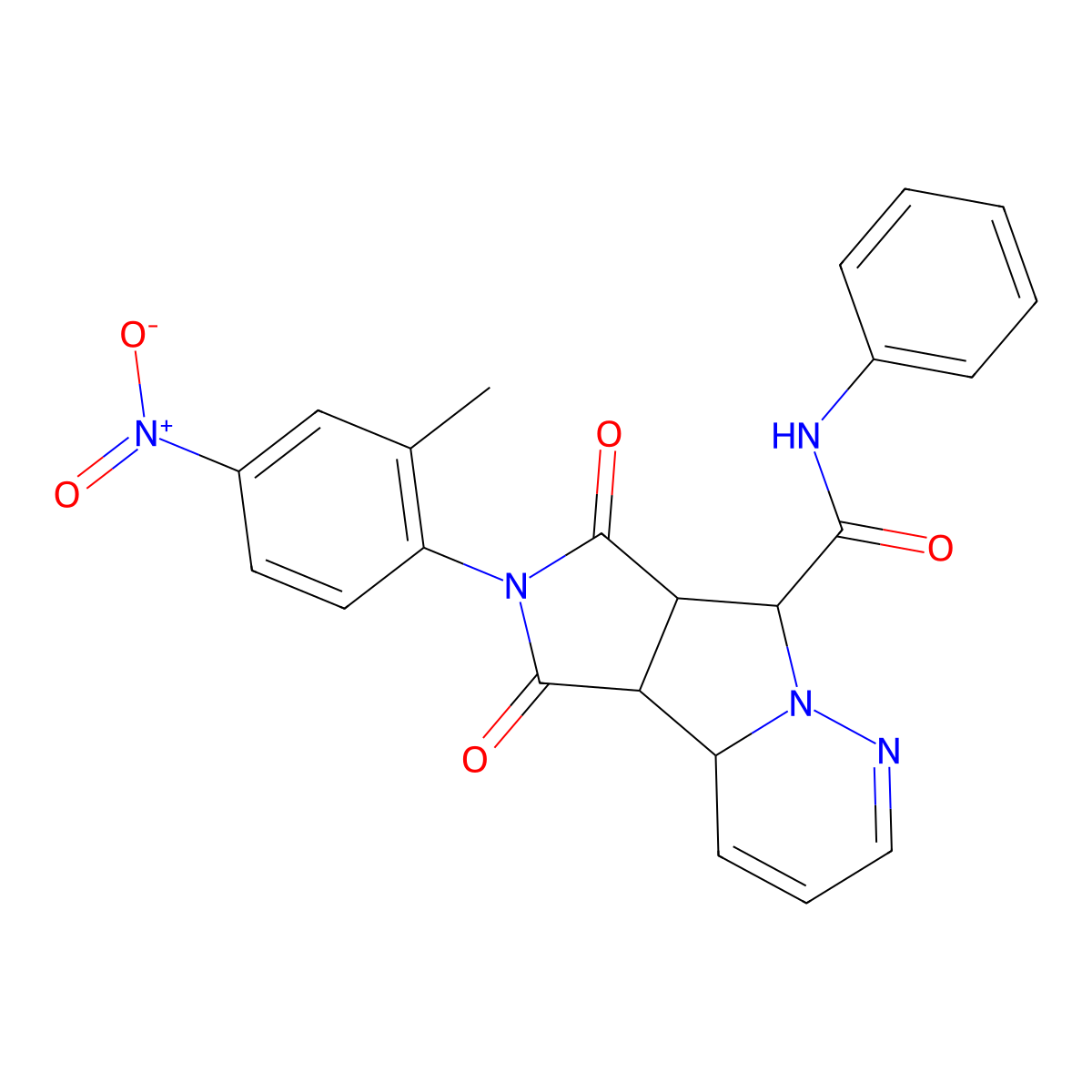 (1R,2S,6R,7S)-4-(2-methyl-4-nitrophenyl)-3,5-dioxo-N-phenyl-4,8,9-triazatricyclo[6.4.0.02,6]dodeca-9,11-diene-7-carboxamide molecular structure, CAS 1014100-92-5