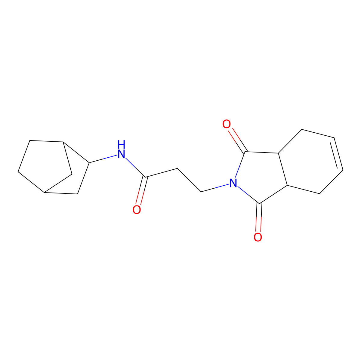 N-(3-bicyclo[2.2.1]heptanyl)-3-(1,3-dioxo-3a,4,7,7a-tetrahydroisoindol-2-yl)propanamide molecular structure, CAS 1014102-57-8