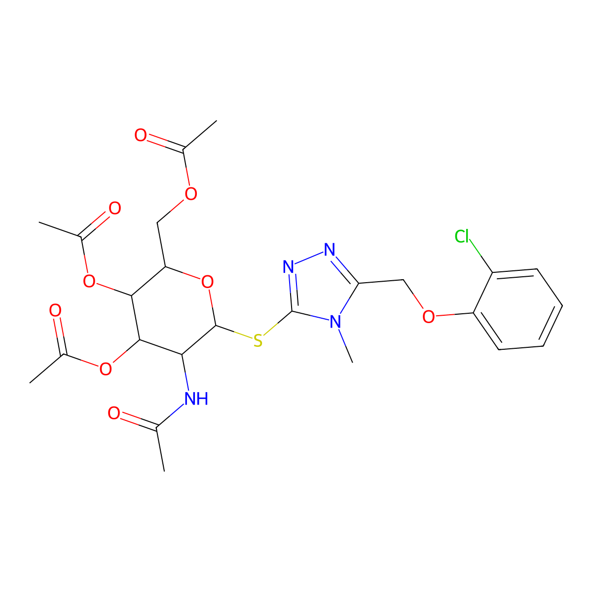 [(2R,3S,4R,5R,6S)-5-acetamido-3,4-diacetyloxy-6-[[5-[(2-chlorophenoxy)methyl]-4-methyl-1,2,4-triazol-3-yl]sulfanyl]oxan-2-yl]methyl acetate molecular structure, CAS 1014102-77-2