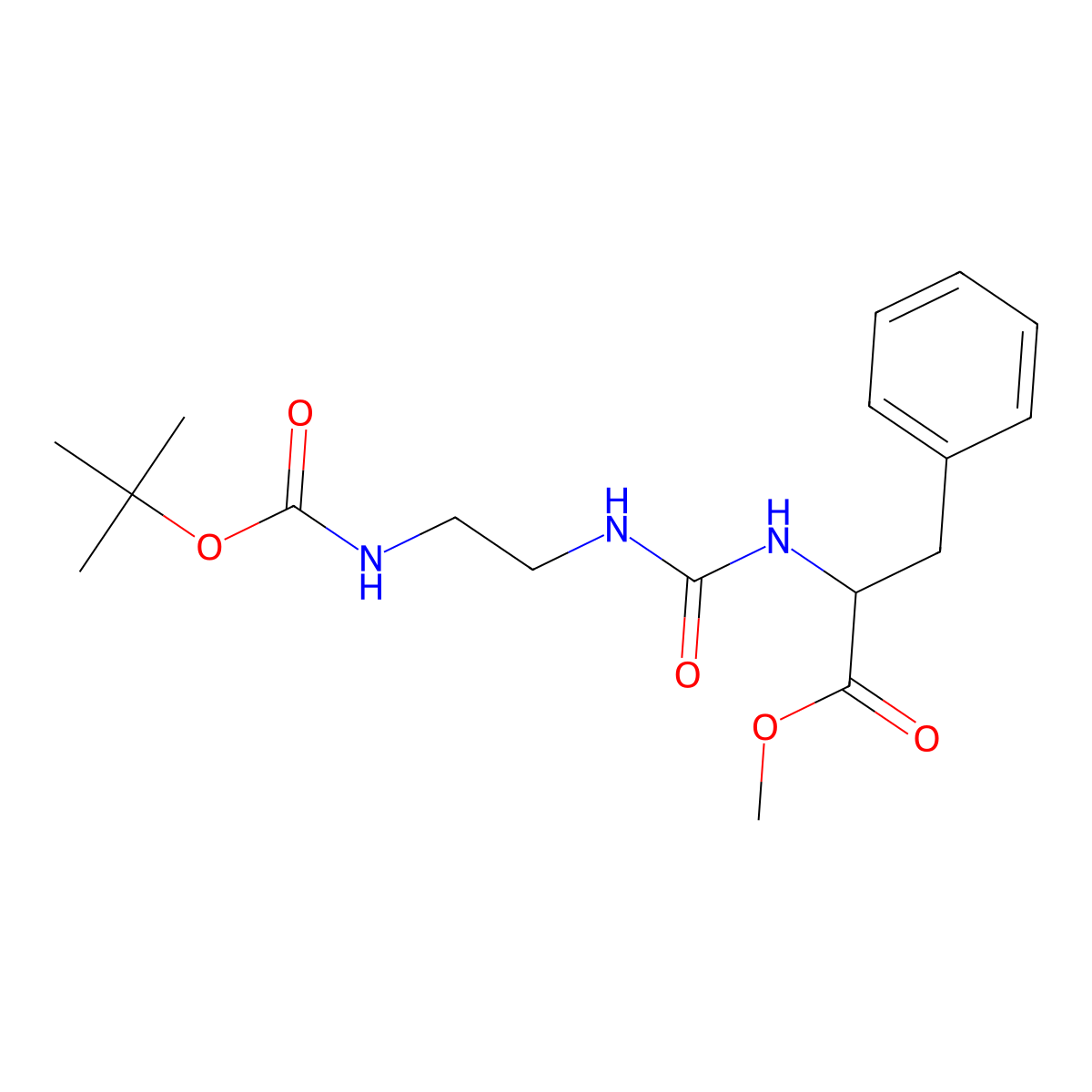 Methyl (2S)-2-{[(2-{[(tert-butoxy)carbonyl]amino}ethyl)carbamoyl]amino}-3-phenylpropanoate molecular structure, CAS 1014104-49-4