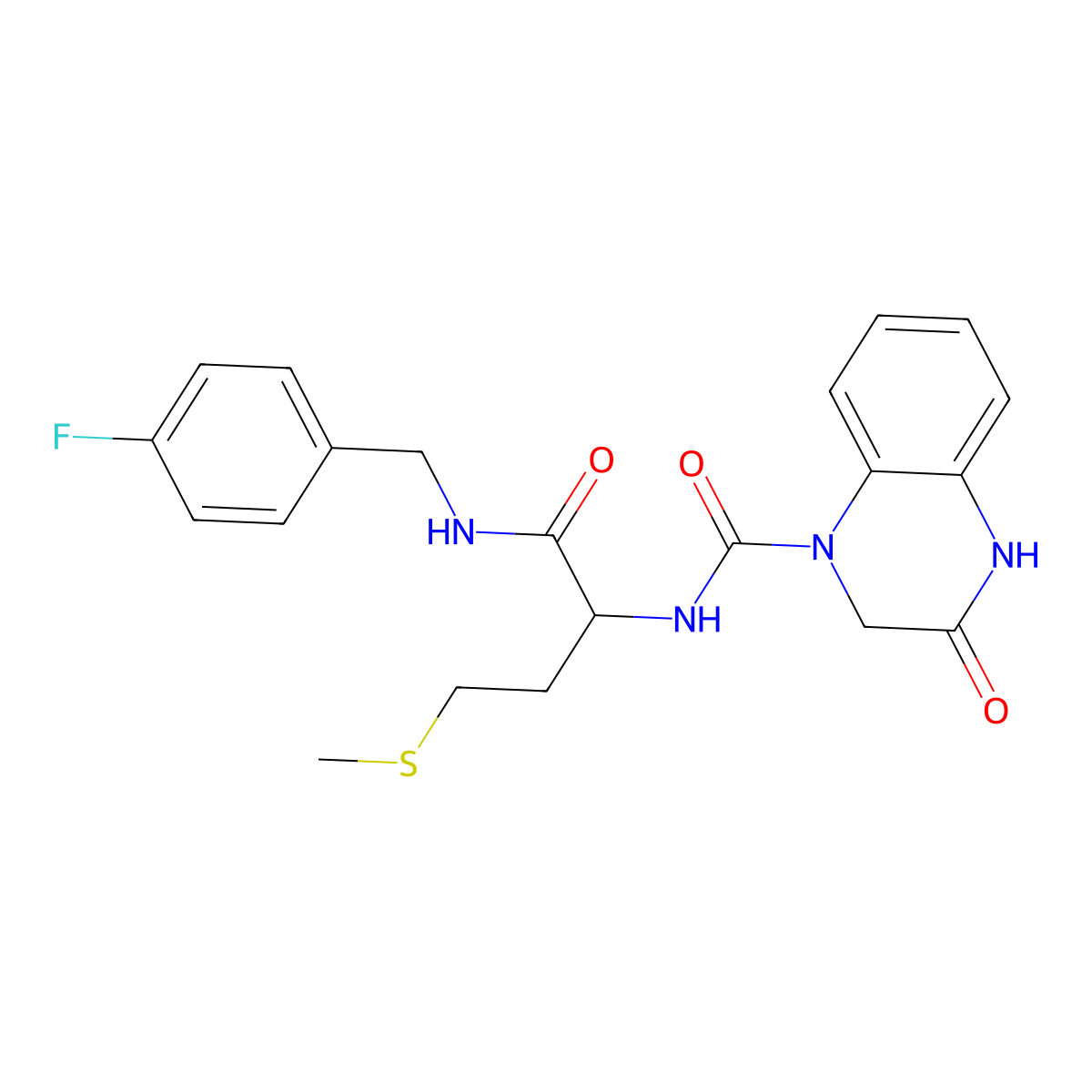 N-[(2S)-1-[(4-fluorophenyl)methylamino]-4-methylsulfanyl-1-oxobutan-2-yl]-3-oxo-2,4-dihydroquinoxaline-1-carboxamide molecular structure, CAS 1014105-84-0