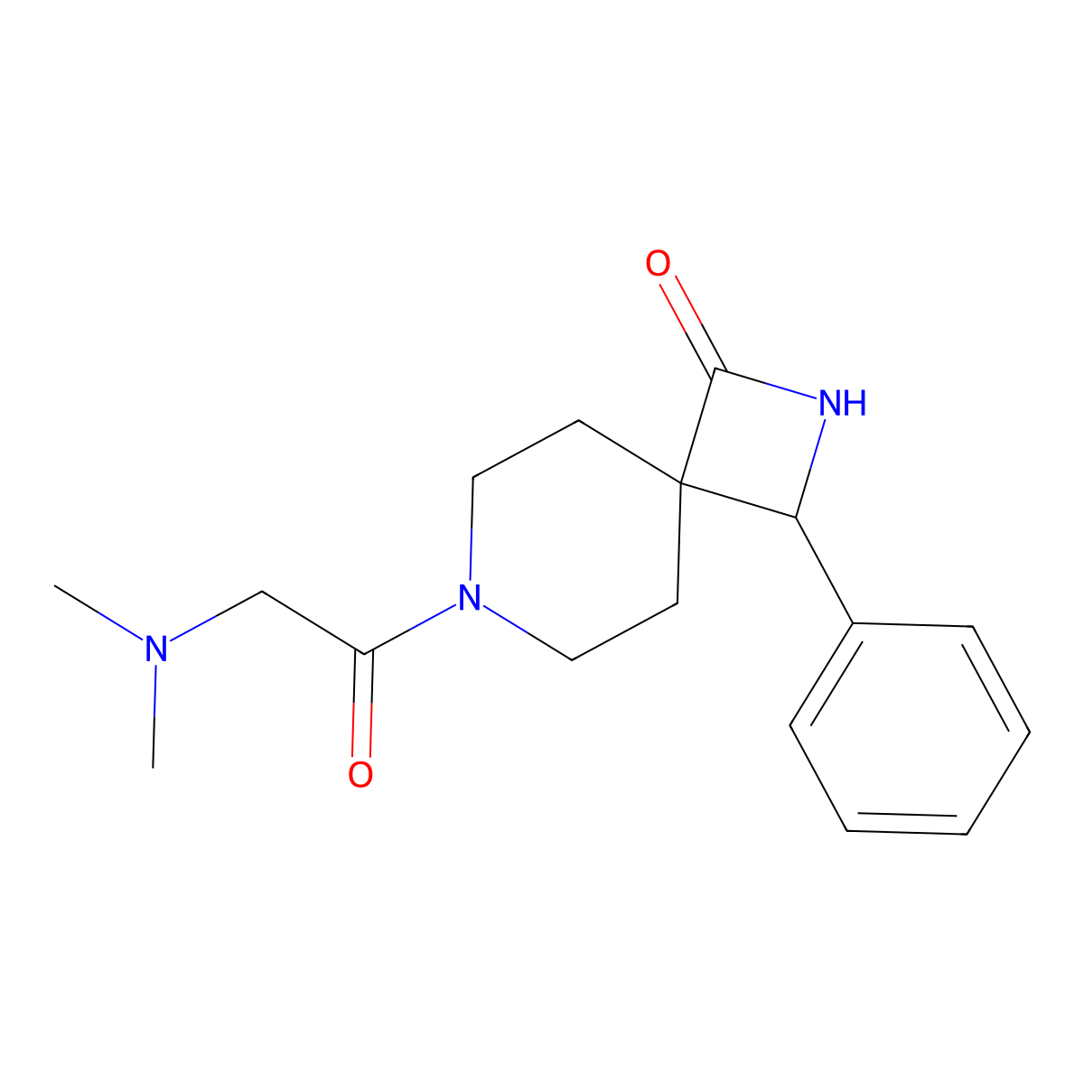 7-(2-(Dimethylamino)acetyl)-3-phenyl-2,7-diazaspiro[3.5]nonan-1-one molecular structure, CAS 1014108-38-3
