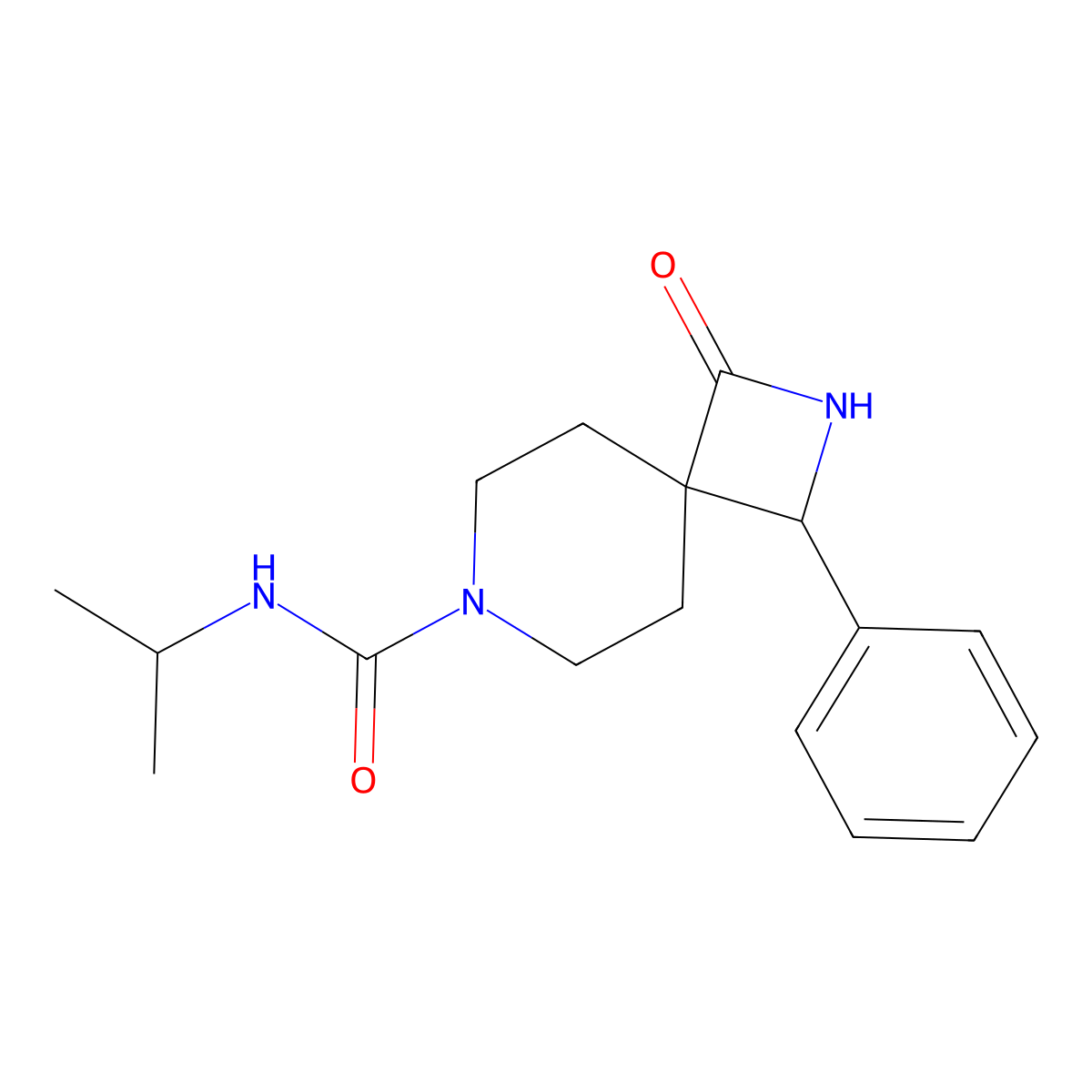 N-Isopropyl-1-oxo-3-phenyl-2,7-diazaspiro[3.5]nonane-7-carboxamide molecular structure, CAS 1014116-71-2