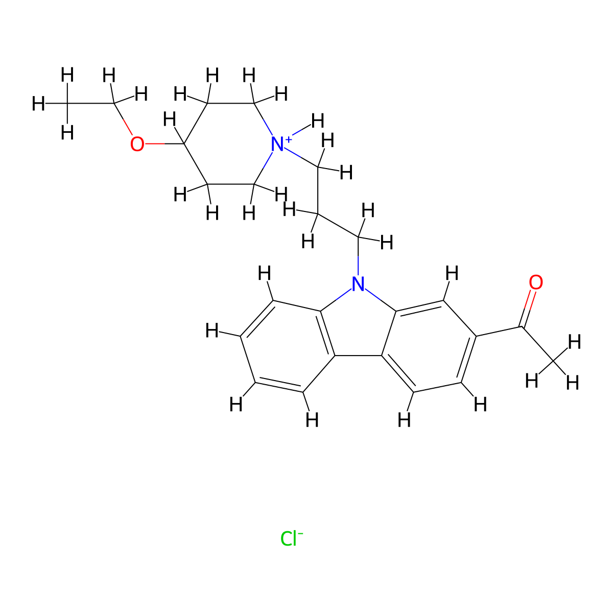 Carbazole, 2-acetyl-9-(3-(4-ethoxypiperidino)propyl)-, hydrochloride molecular structure, CAS 101418-04-6