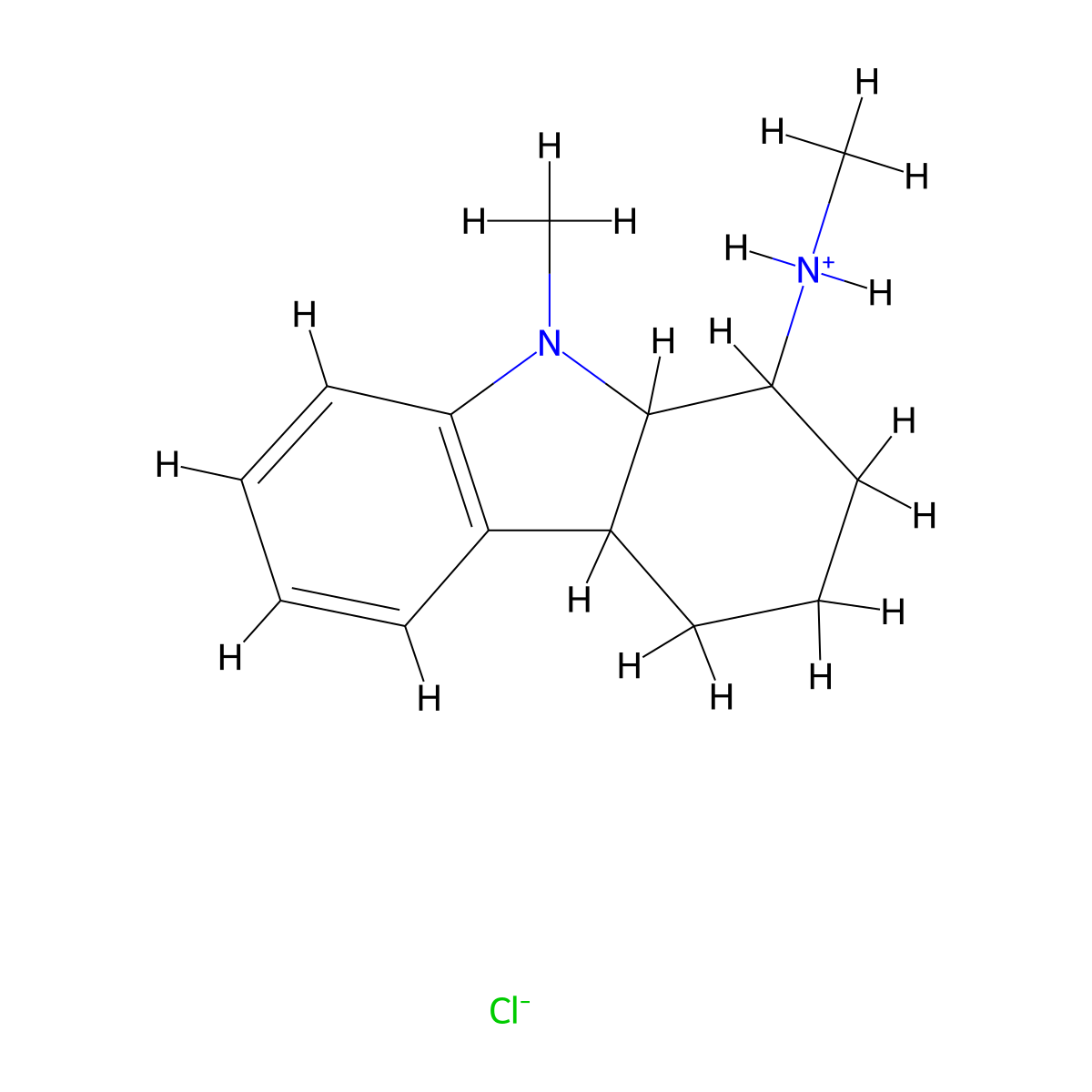 Carbazole, 1,2,3,4,4a,9a-hexahydro-9-methyl-1-methylamino-, hydrochloride molecular structure, CAS 101418-07-9