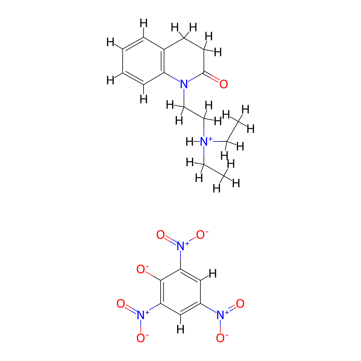 Carbostyril, 3,4-dihydro-1-(2-(diethylamino)ethyl)-, picrate molecular structure, CAS 101418-17-1