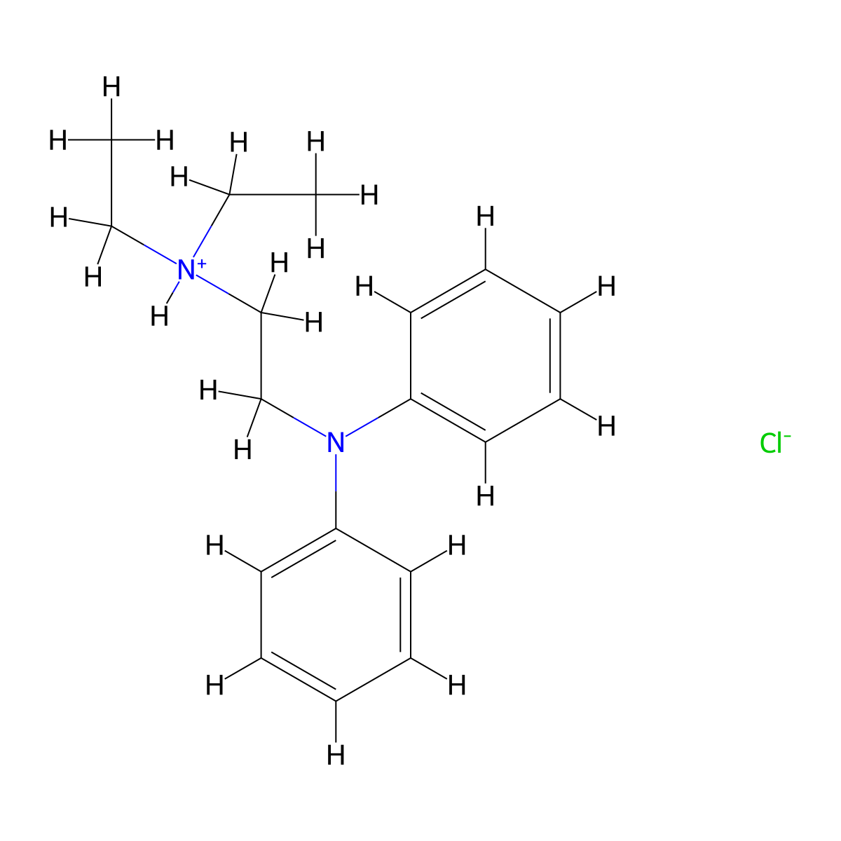 Ethylenediamine, N,N-diethyl-N',N'-diphenyl-, monohydrochloride molecular structure, CAS 101418-45-5