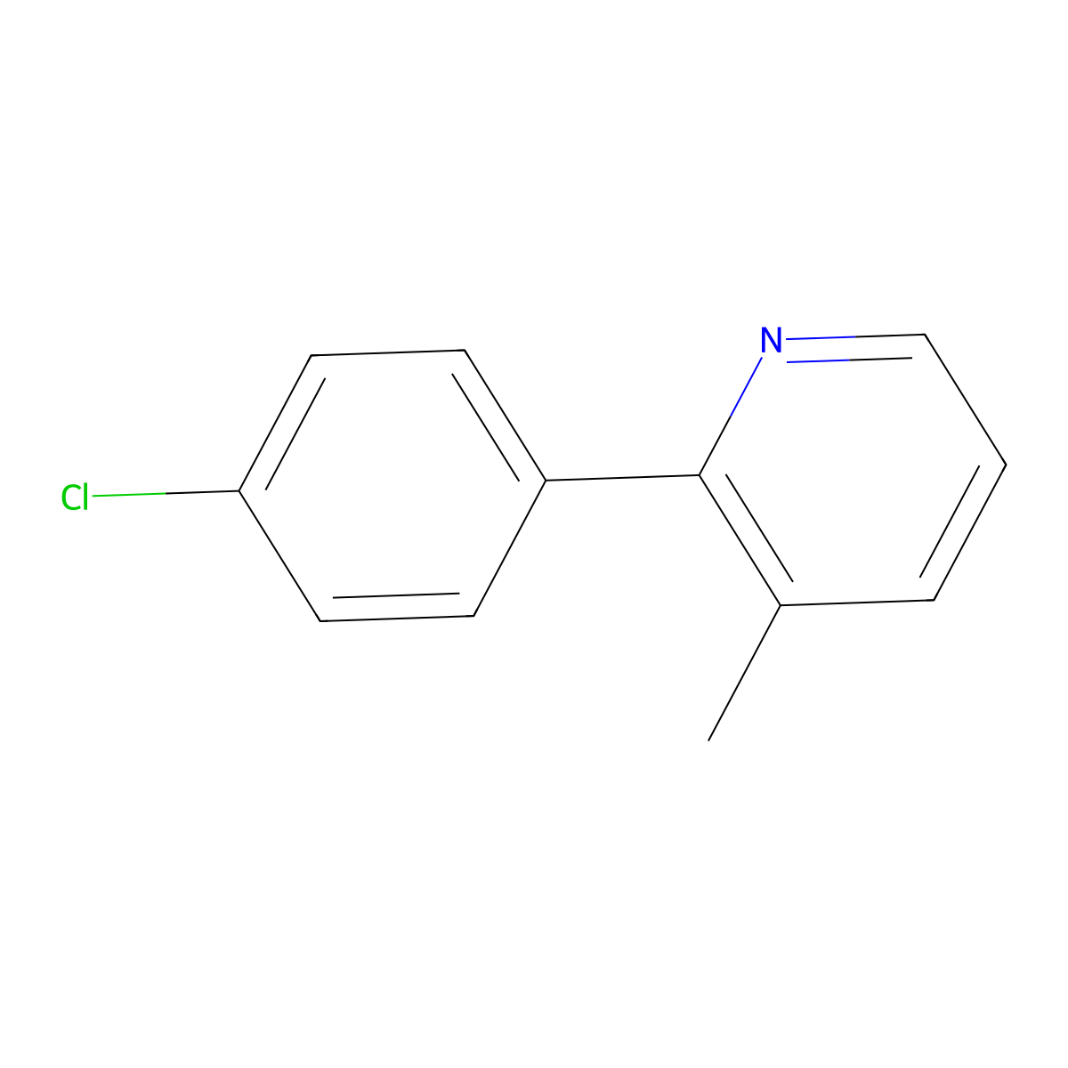 2-(4-Chlorophenyl)-3-methylpyridine molecular structure, CAS 101419-77-6