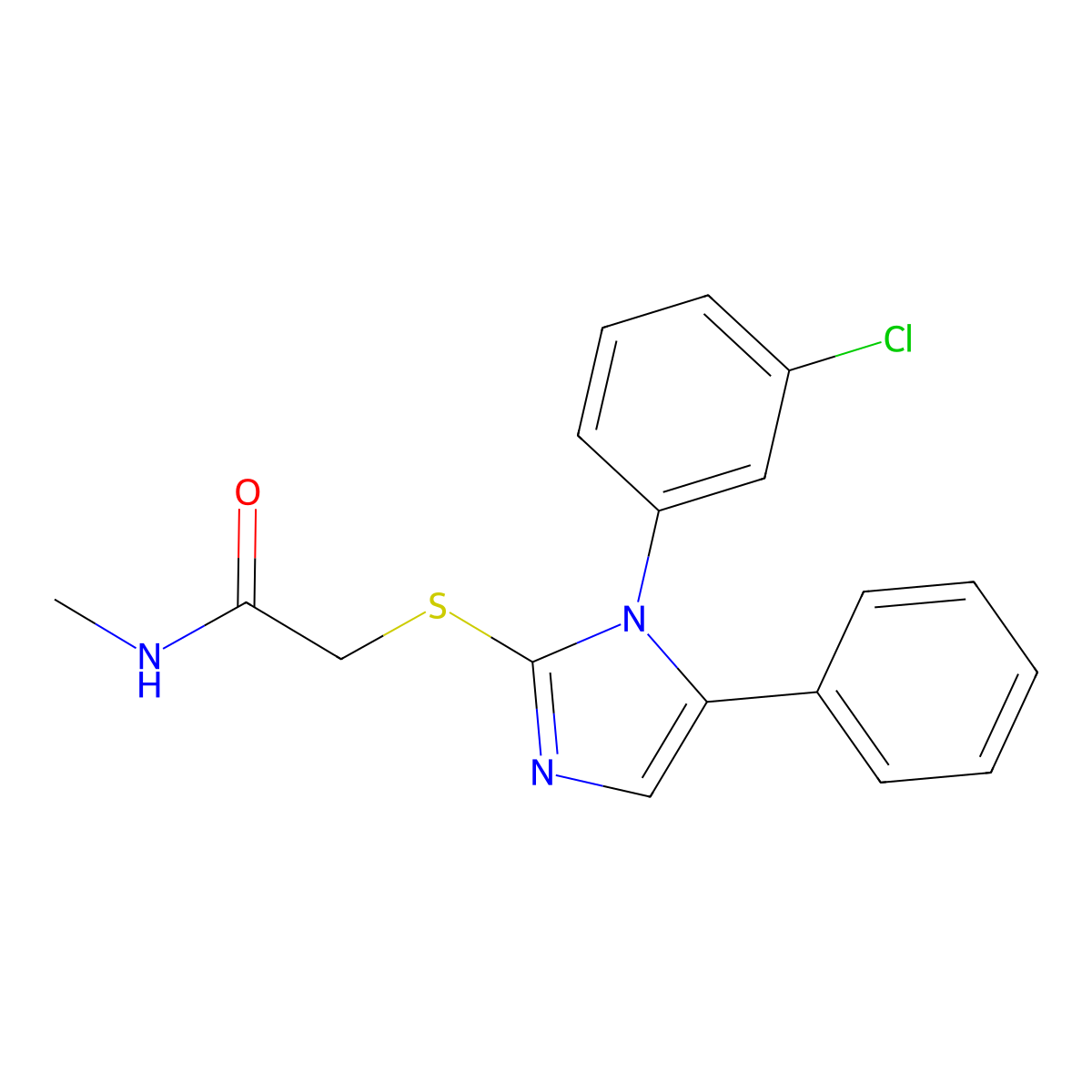 2-{[1-(3-chlorophenyl)-5-phenyl-1H-imidazol-2-yl]sulfanyl}-N-methylacetamide molecular structure, CAS 1014196-04-3