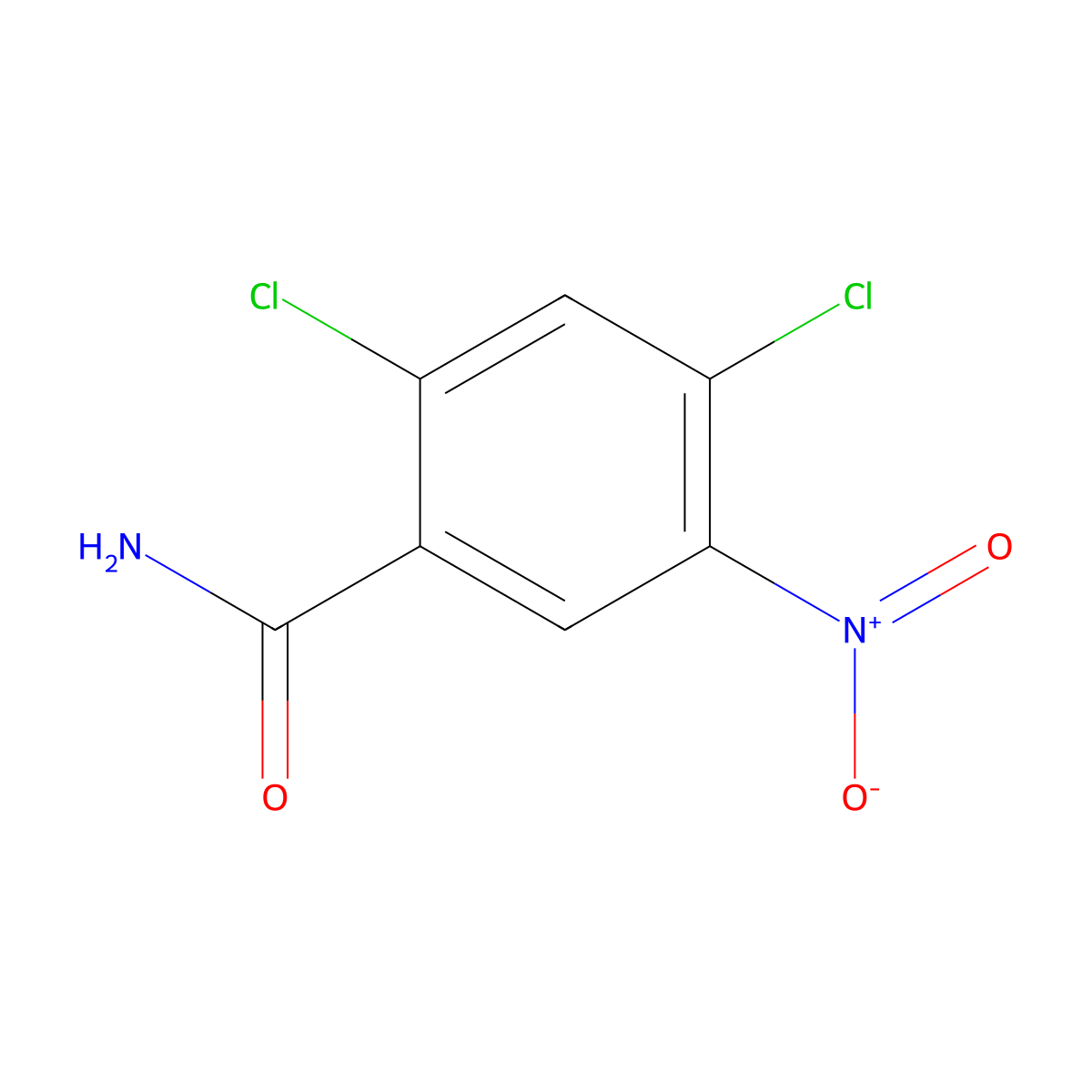 2,4-Dichloro-5-nitrobenzamide molecular structure, CAS 101421-03-8