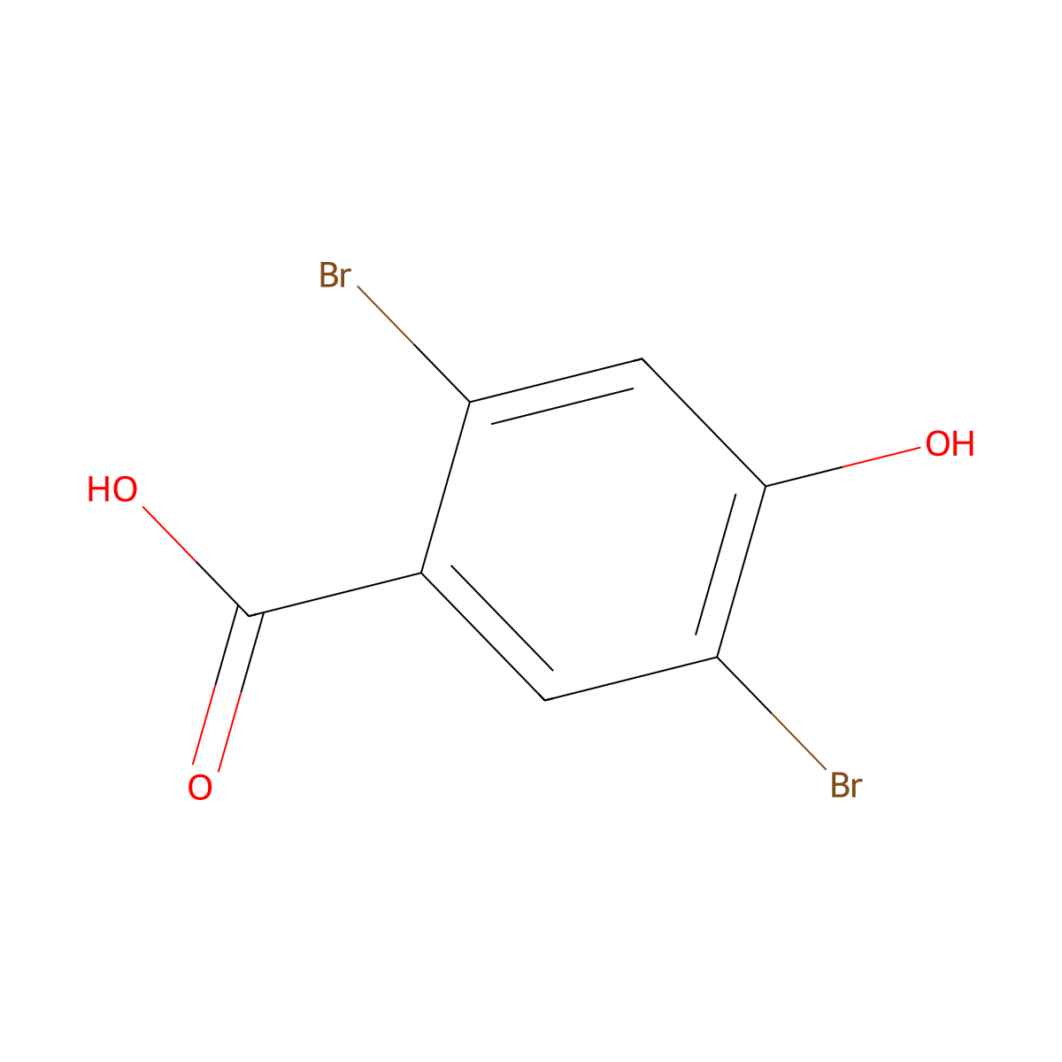 2,5-Dibromo-4-hydroxybenzoic acid molecular structure, CAS 101421-19-6