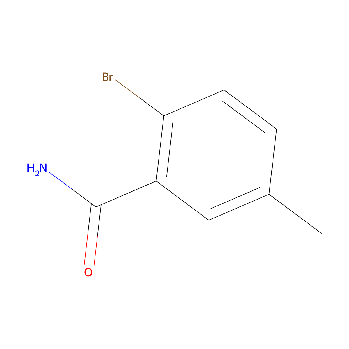 2-Bromo-5-methylbenzamide molecular structure, CAS 101421-61-8