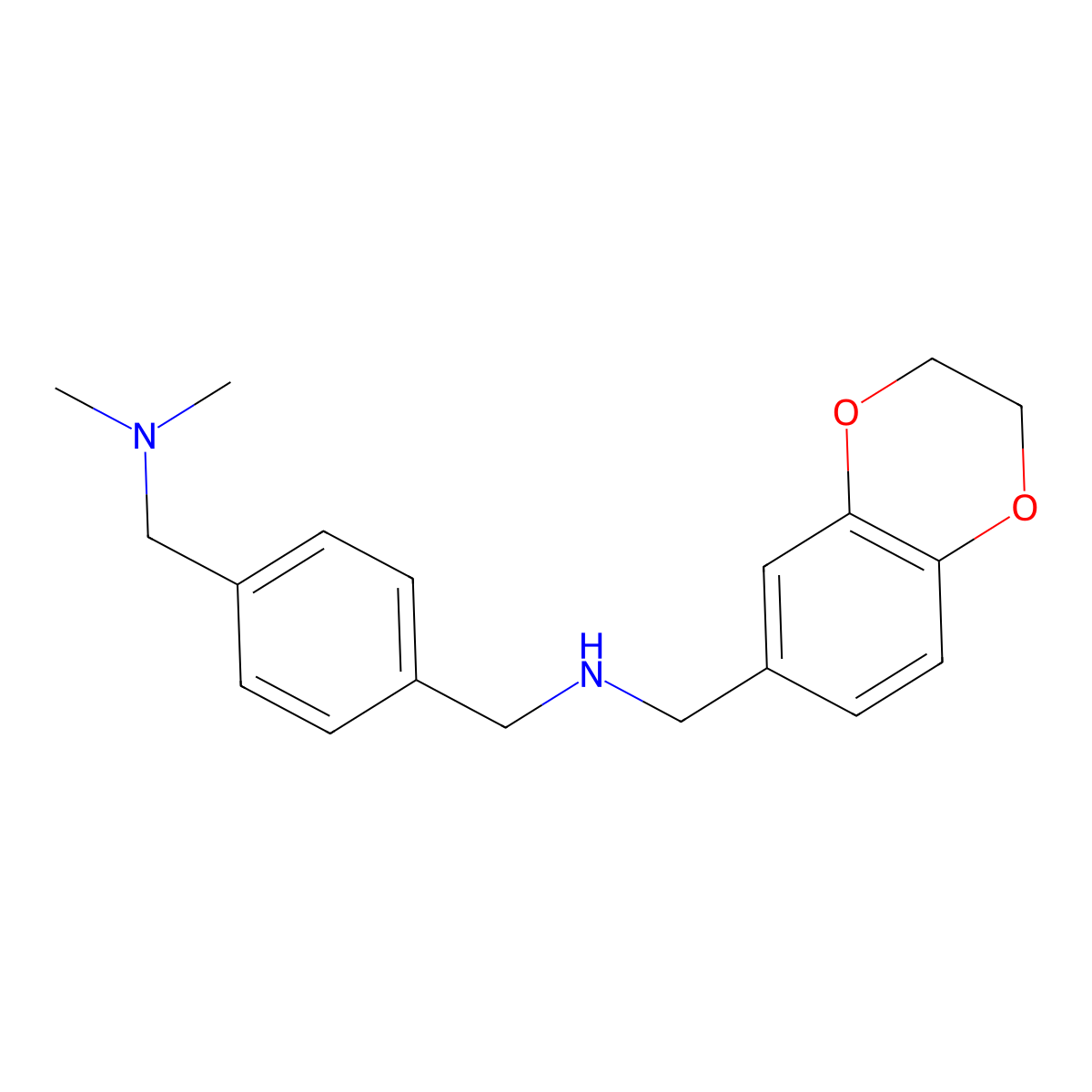 [(2,3-Dihydro-1,4-benzodioxin-6-yl)methyl]({4-[(dimethylamino)methyl]phenyl}methyl)amine molecular structure, CAS 1014247-57-4